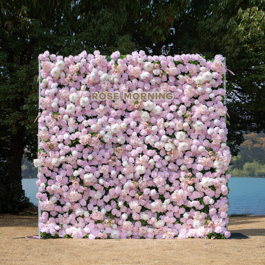 Gabriella：3D Fabric Artificial rolling up curtain flower wall Free Shipping