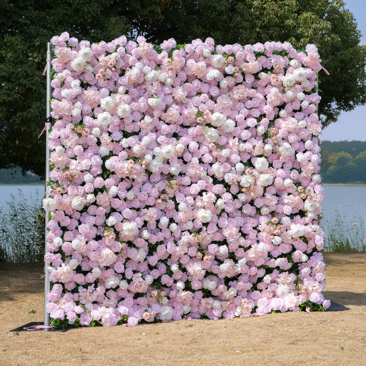 Gabriella：3D Fabric Artificial rolling up curtain flower wall Free Shipping
