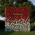 Garden：5D  Fabric Artificial rolling up curtain flower wall Free Shipping