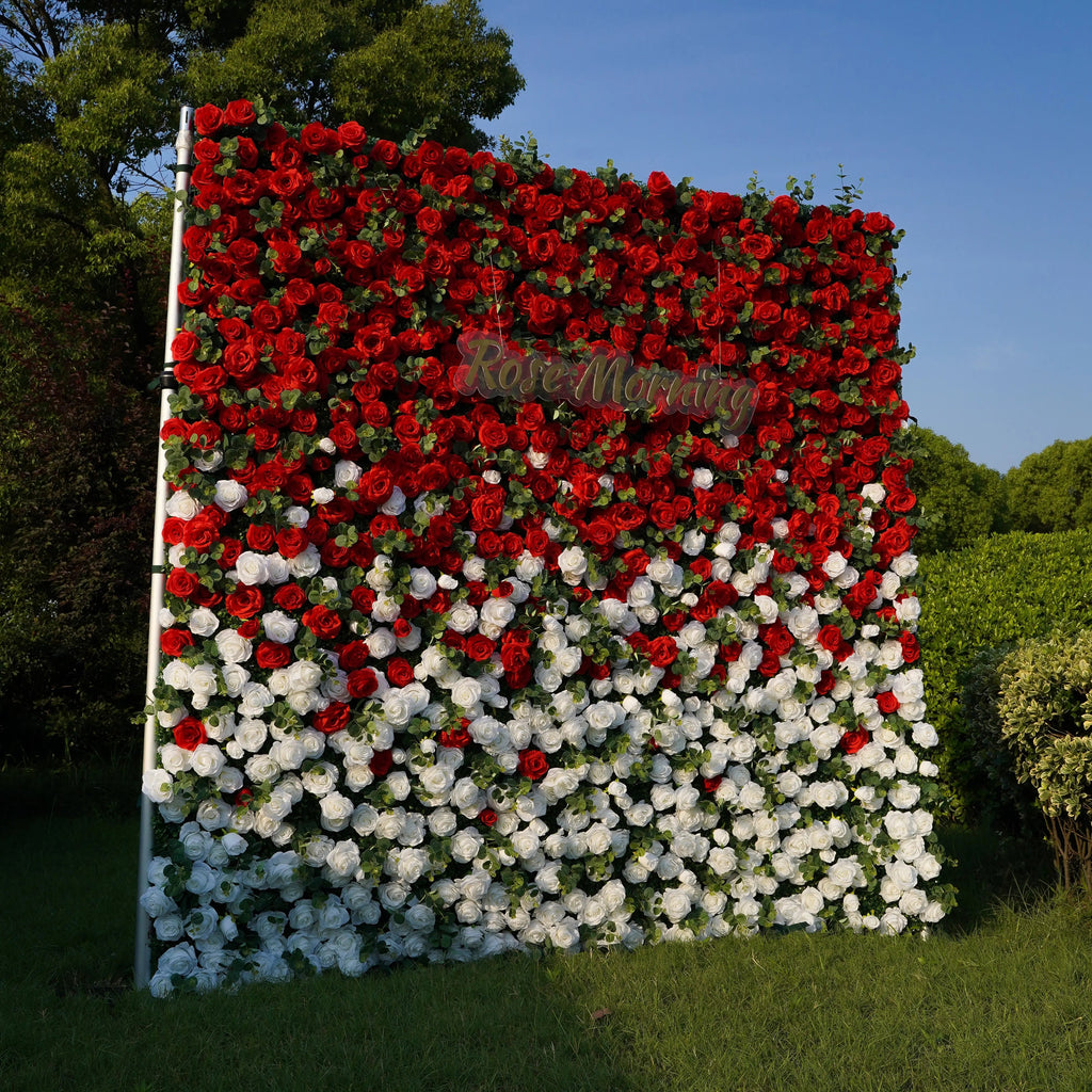 Garden：5D  Fabric Artificial rolling up curtain flower wall Free Shipping