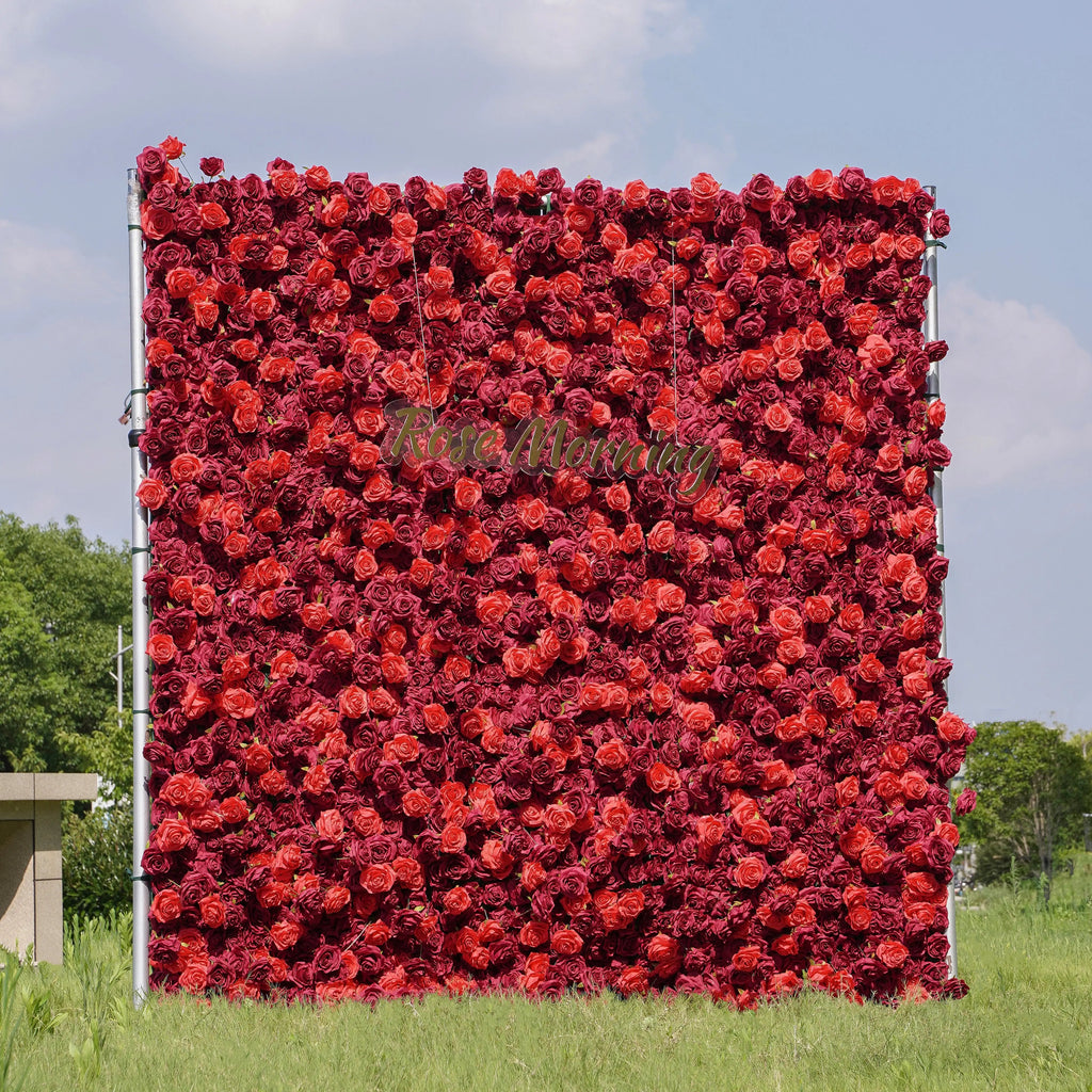 Hot：5D Fabric Artificial rolling up curtain flower wall Free Shipping
