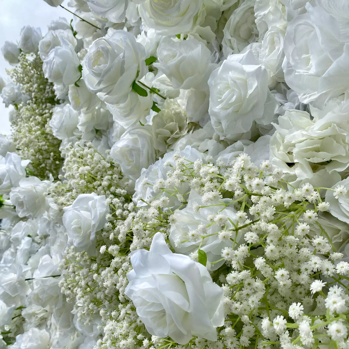 Elegant White & Green Flower Wall Backdrop - Wall - Bridal - Wedding Venues | VF-340-2