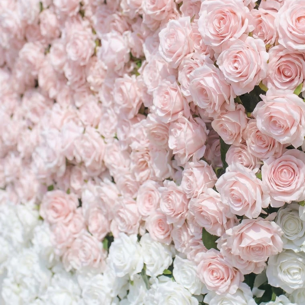 Ismira：3D Dreamy Pink & Ivory Heart-Shaped Aritificial Floral Backdrop for Sweet Proposals & Weddings Free Shipping