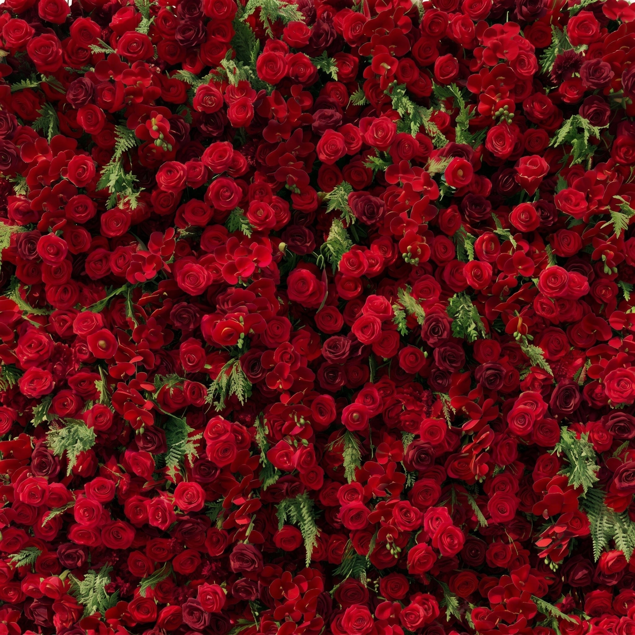 Ivelaria: New Luxury 5D Red Roses Flower Wall with Greenery for Weddings&Event Decor ivelaria detail 1