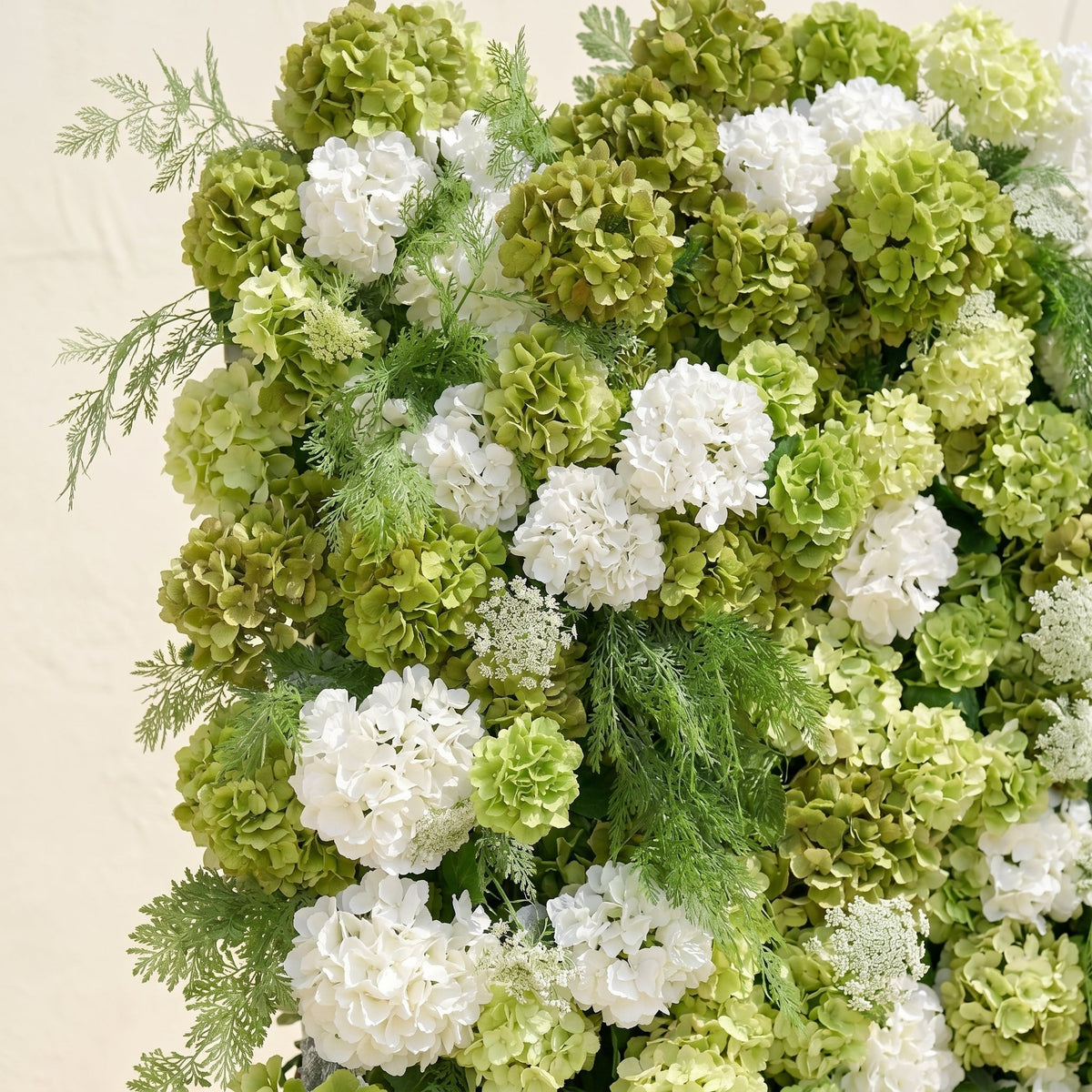 Ivelenna:Serene 5D Light Green & White Floral Wall Roll-Up Backdrop for Spring-Themed Celebrations Free Shipping