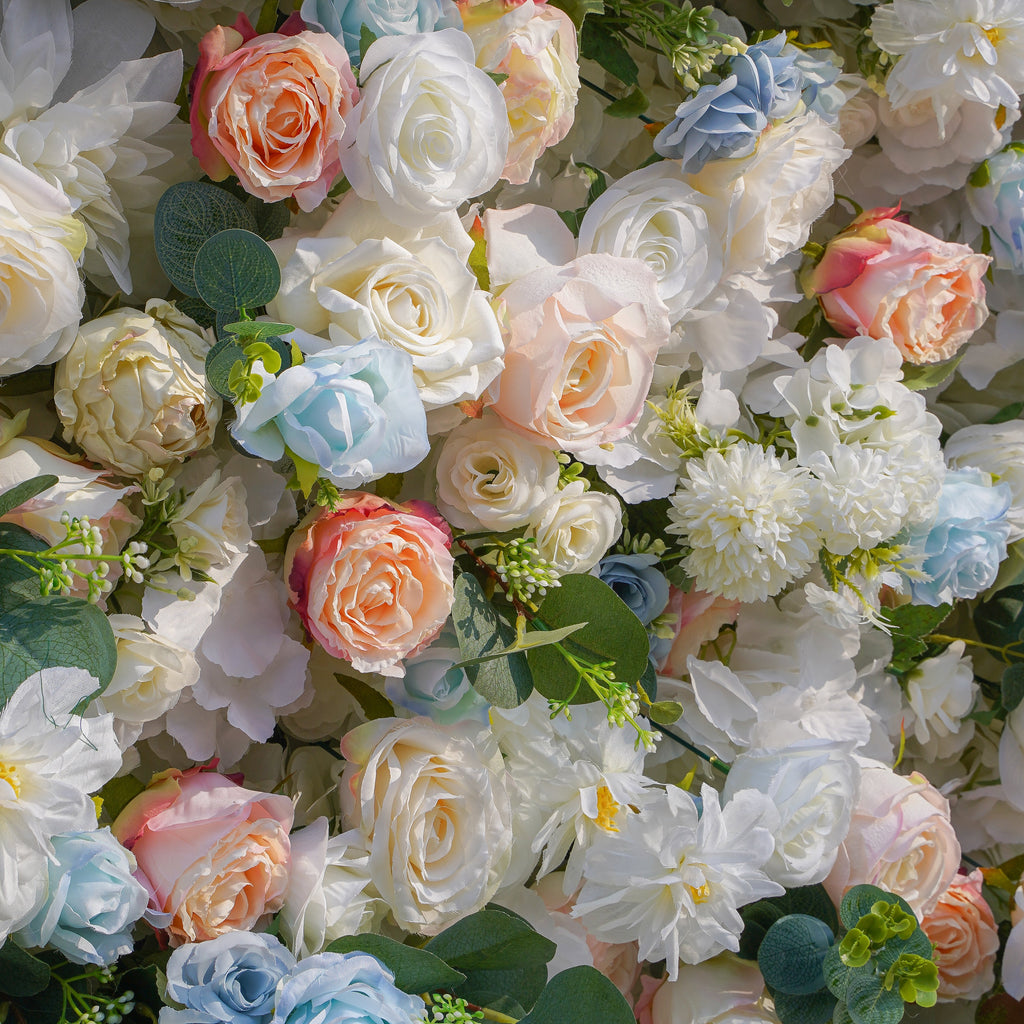 Jacy：5D Fabric Artificial rolling up curtain flower wall Free Shipping