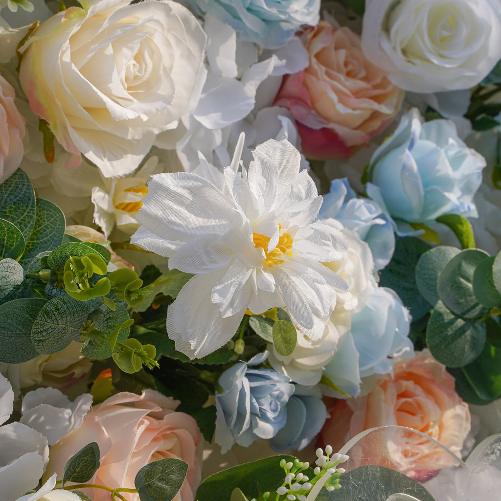 Jacy：5D Fabric Artificial rolling up curtain flower wall Free Shipping