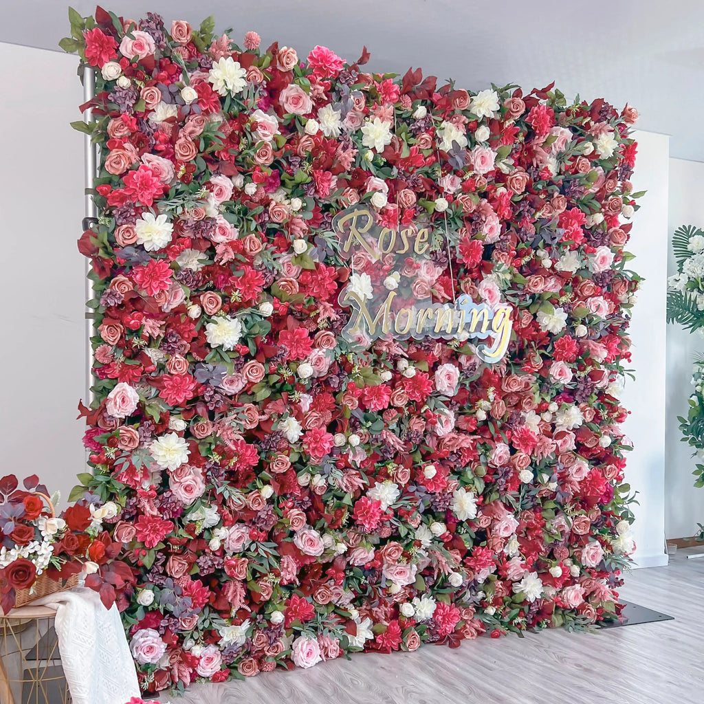 JoJo：5D Garden Series New Fabric Artificial rolling up curtain flower wall Free Shipping