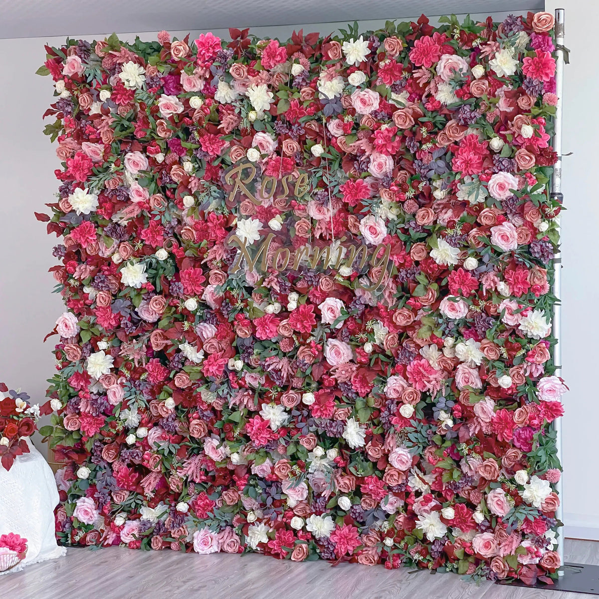 JoJo：5D Garden Series New Fabric Artificial rolling up curtain flower wall Free Shipping