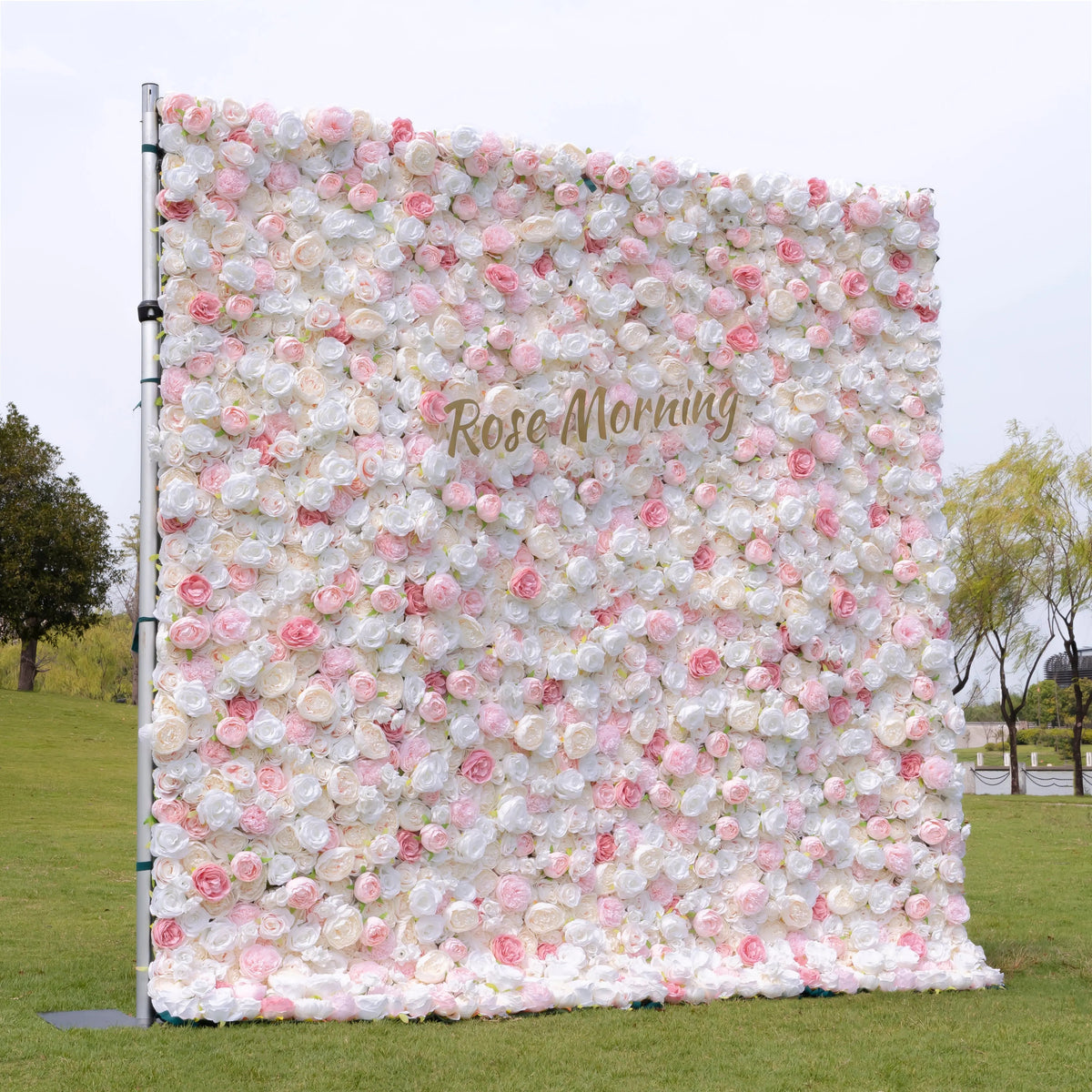 Joan：4D Fabric Artificial rolling up curtain flower wall Free Shipping