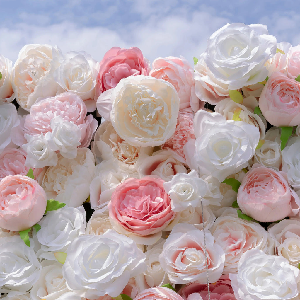 Joan：4D Fabric Artificial rolling up curtain flower wall Free Shipping