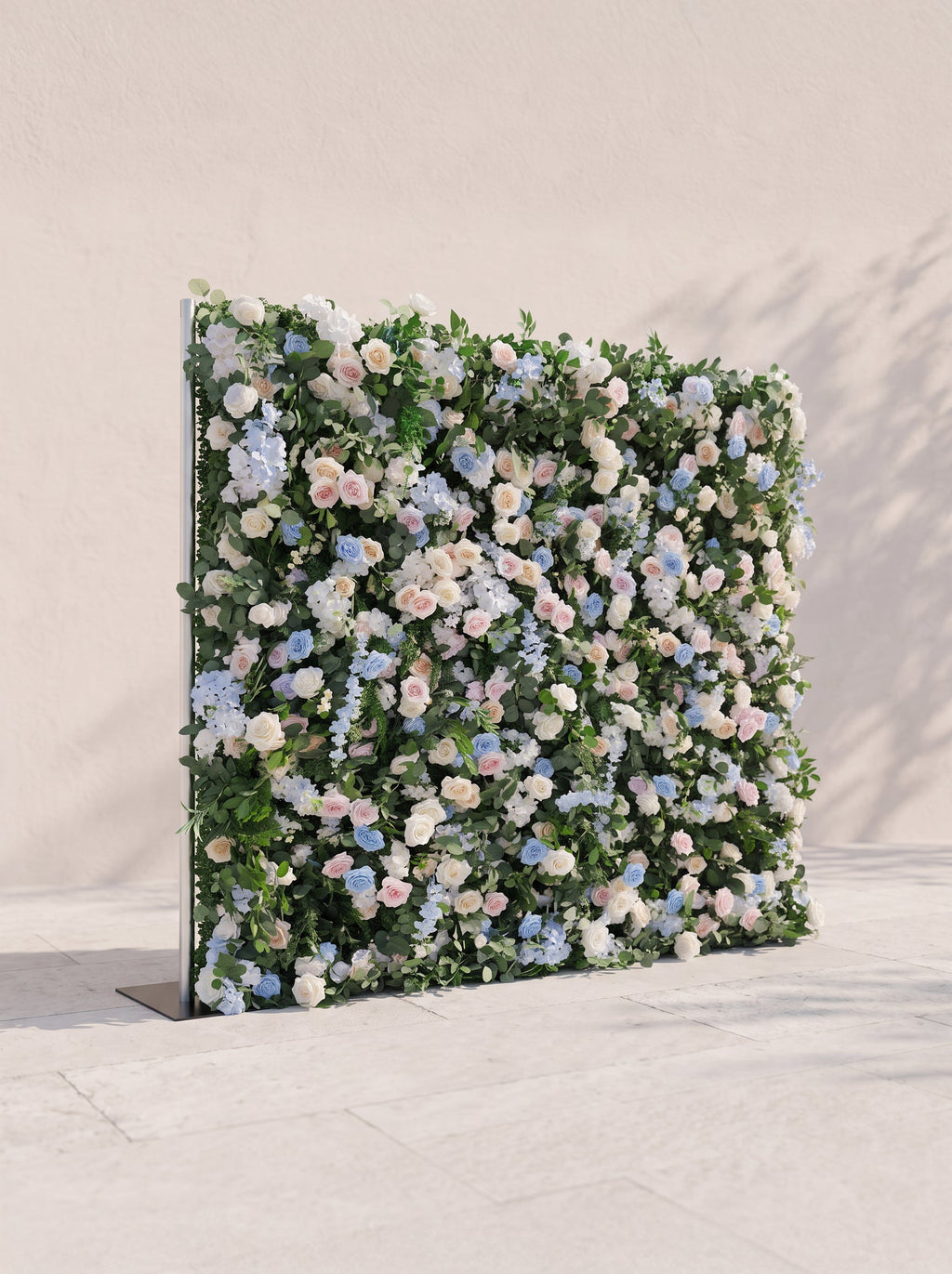Junavia: 5D Fabric Artificial rolling up curtain flower wall — left view