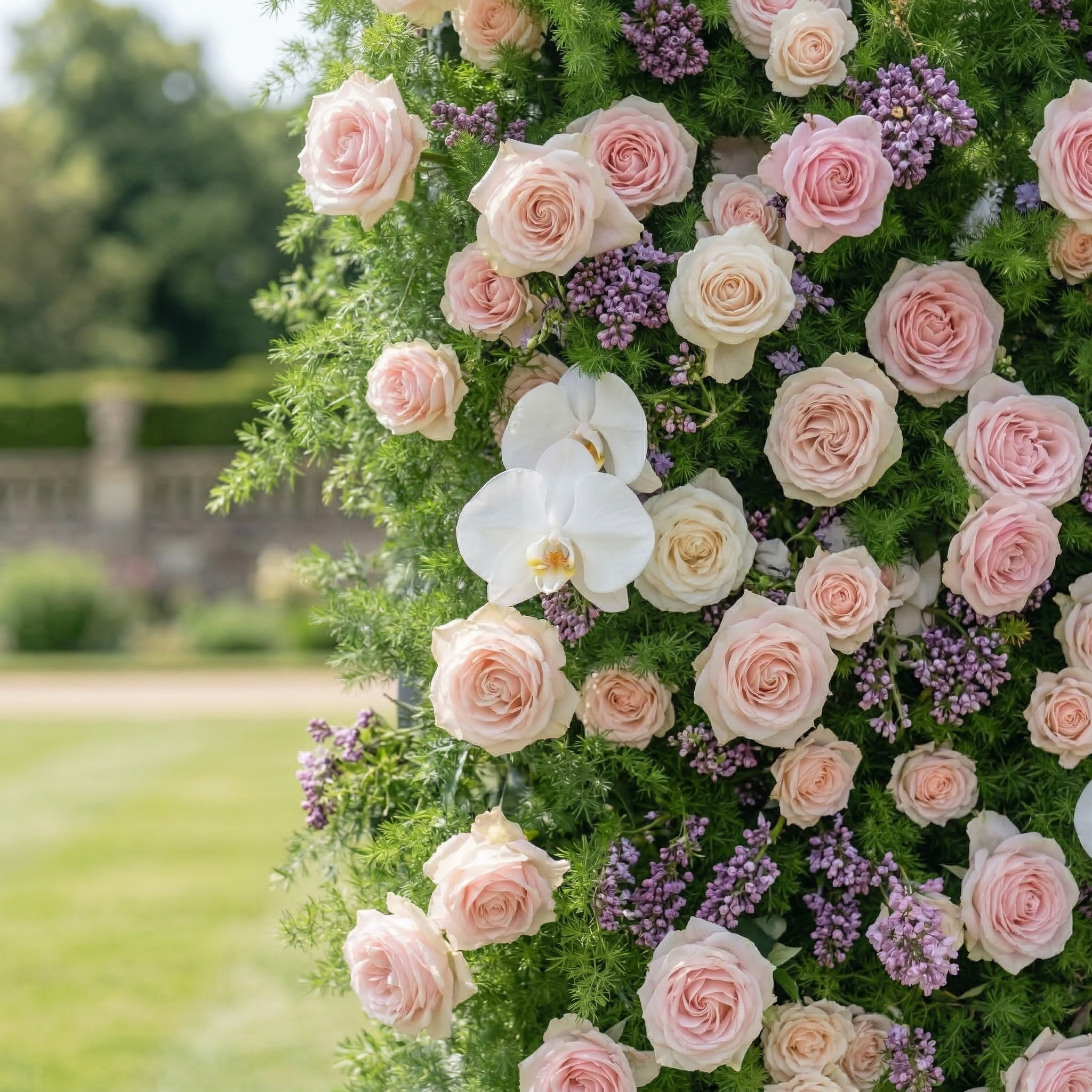 Kaevra: 5D Lush Greenery & Soft Pink Floral Silk Rose Flower Wall Roll-Up Fabric Backdrop for Elegant Events Decoration Free Shipping