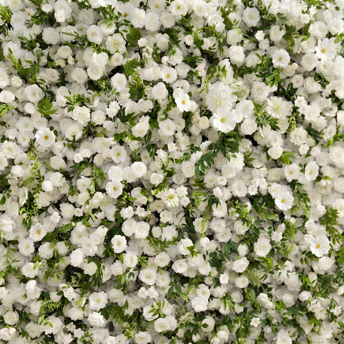 Karelalia:Premium 5D Ivory & Greenery Silk Floral Wall Roll-Up Backdrop for Elegant Minimalist Events Free Shipping