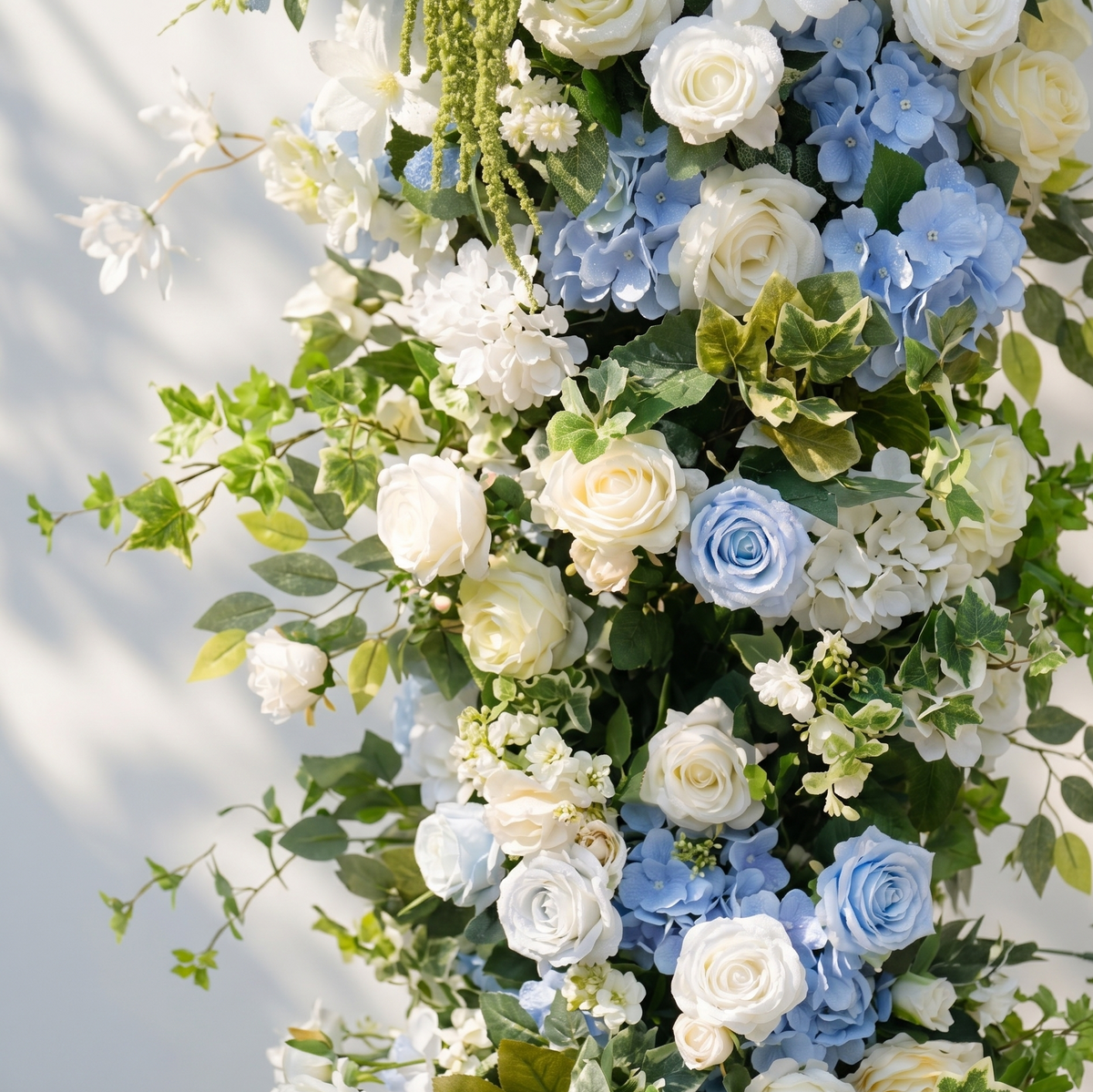 Keirie:Luxury White&Blue Flower Arch Square Arch for Weddings&Event Decor Including Frame keirie detail 1