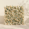 Larena:Luxury 5D Cream & Champagne Silk Floral Wall Roll-Up Backdrop for Timeless Romantic Weddings Free Shipping