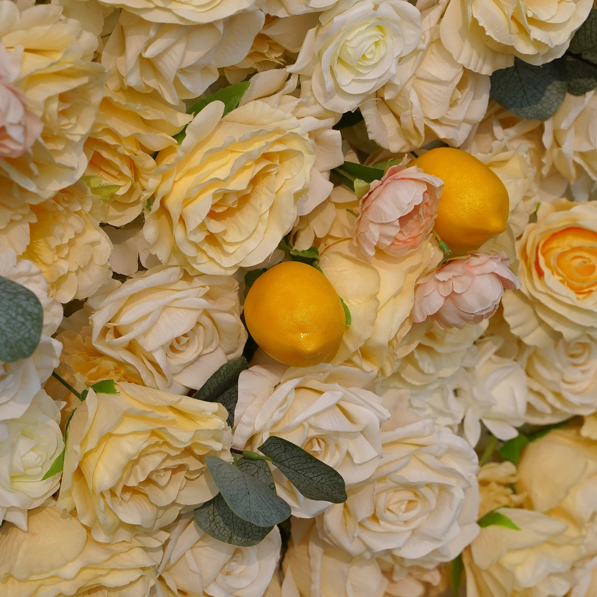 Lemon：7D Fabric Artificial rolling up curtain flower wall Free Shipping