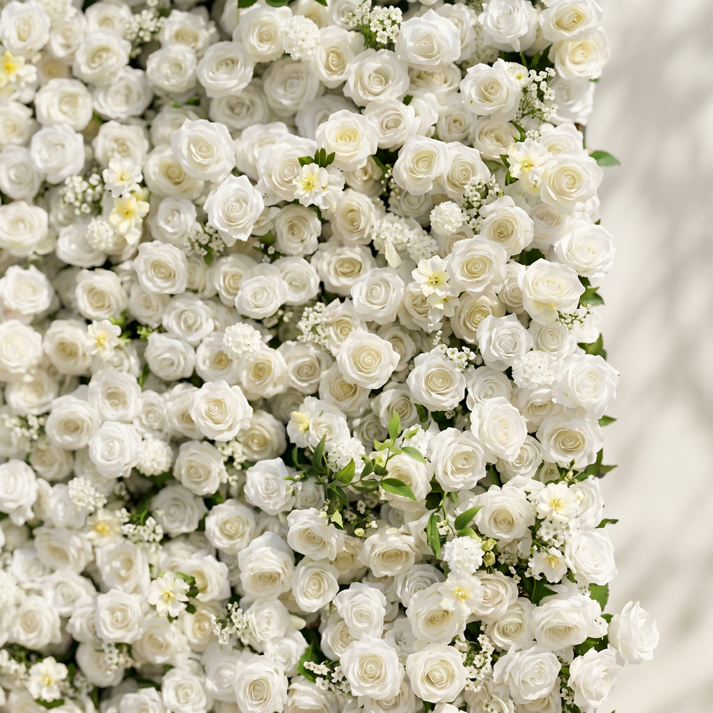 Liorbelle: Classic and Luxury 5D White Roses Flower Wall for Weddings&Event Decor liorbelle detail 2