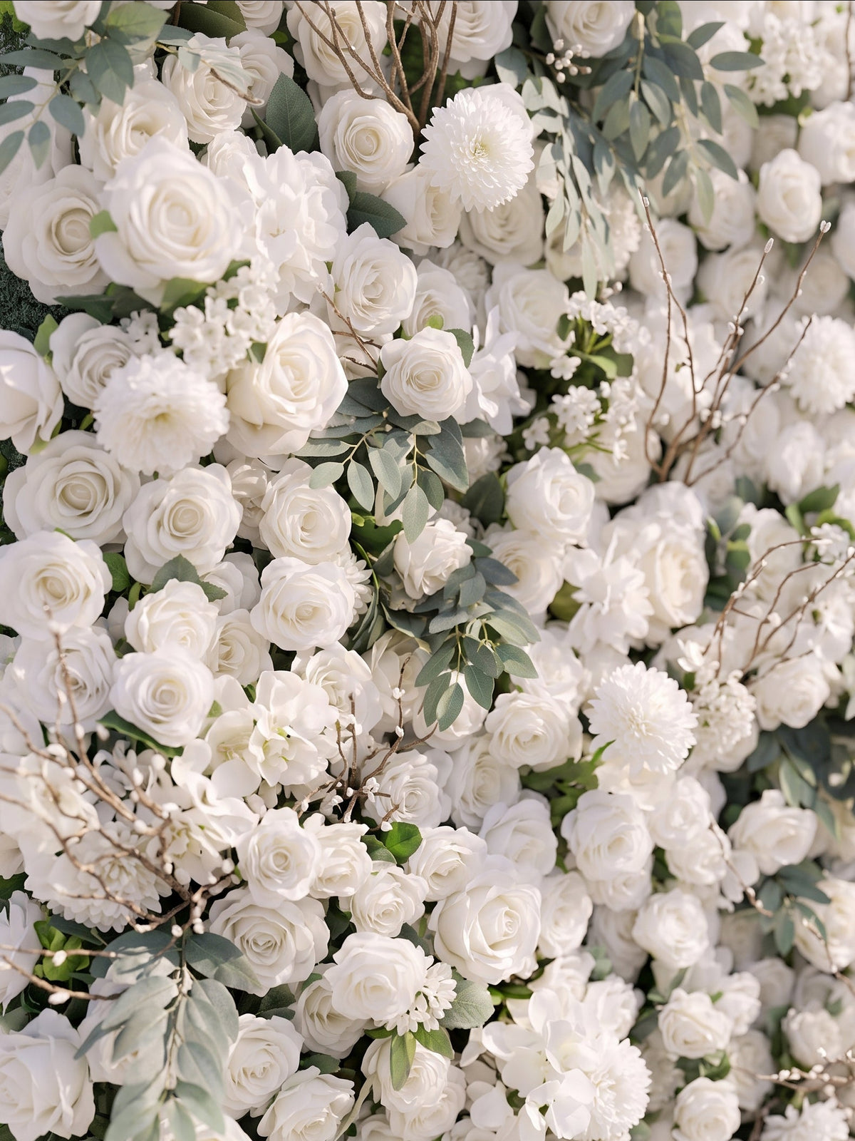 Livirae: 5D Fabric Artificial rolling up curtain flower wall — floral detail