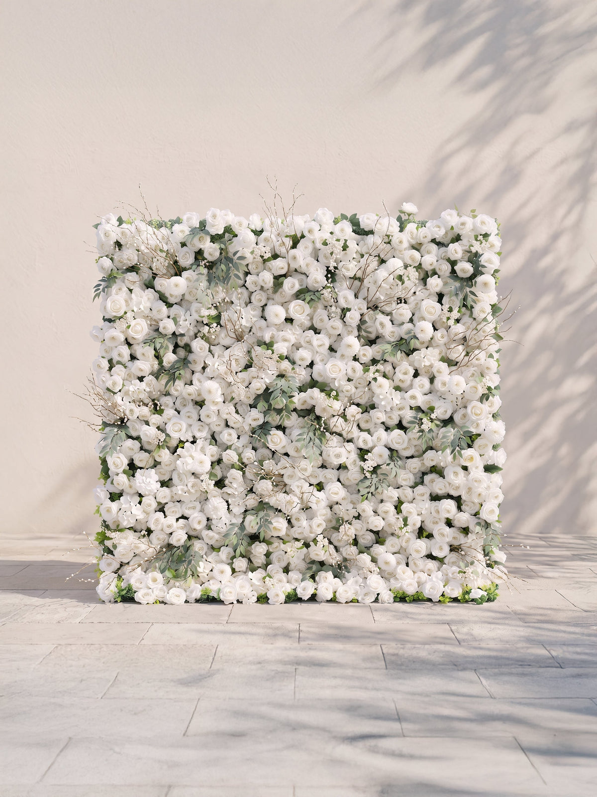 Livirae: 5D Fabric Artificial rolling up curtain flower wall — front view