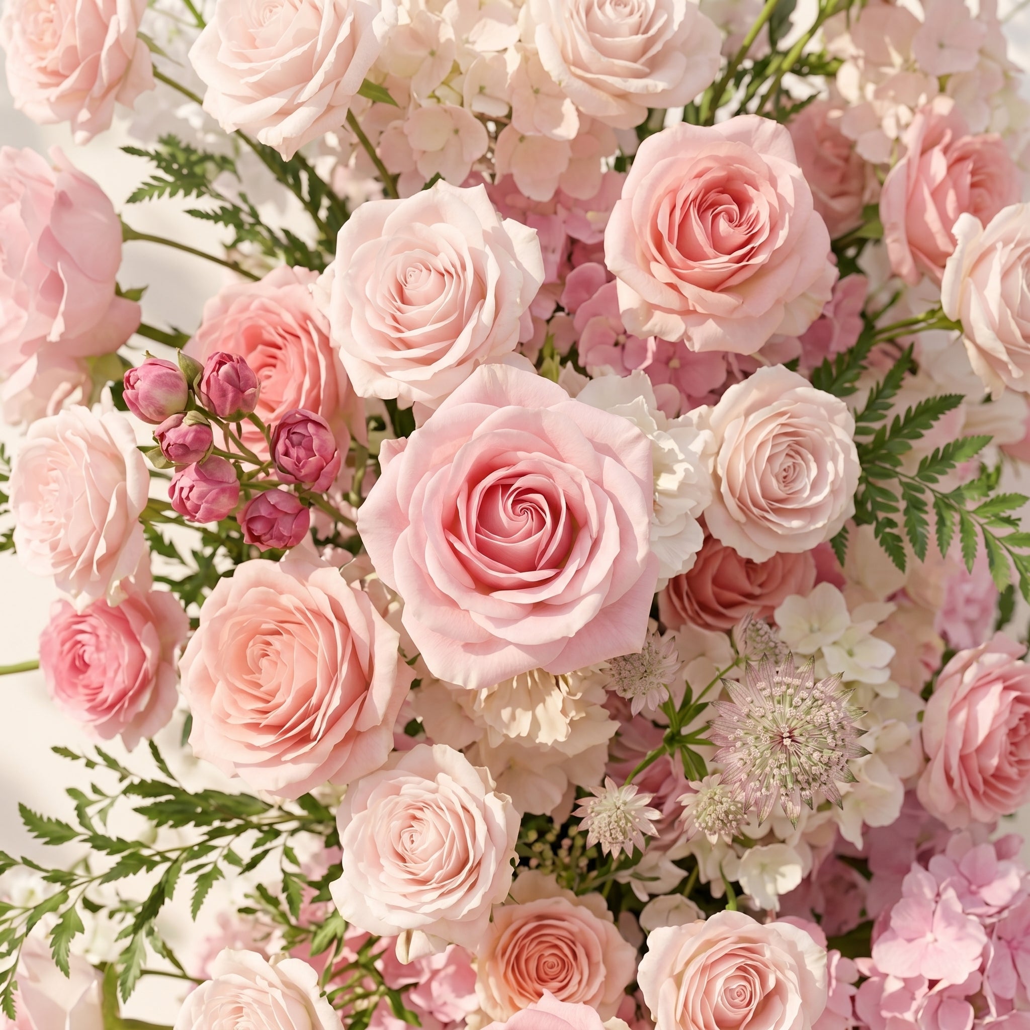 Elettra: Pink Rose Tulip Calla Lily Wedding Background Arch KT Backdrop Decorative Flower Row Excludes Frame