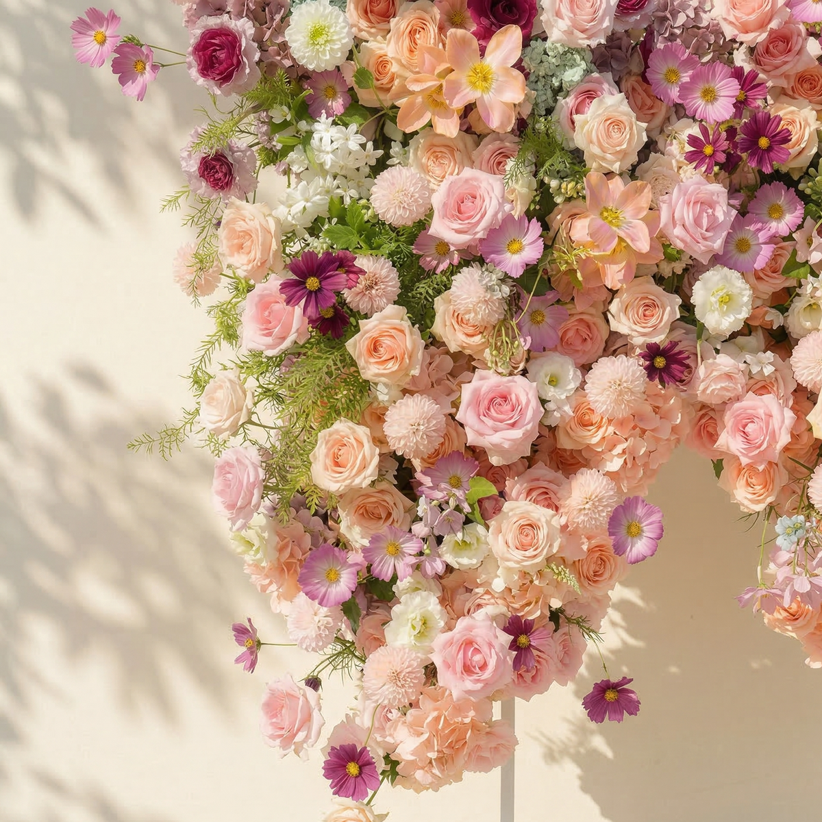 Lumeria: Exquisite Blush & Berry Butterfly-Shaped Flower Wall for Luxury Events & Parties Backdrop Free Shipping