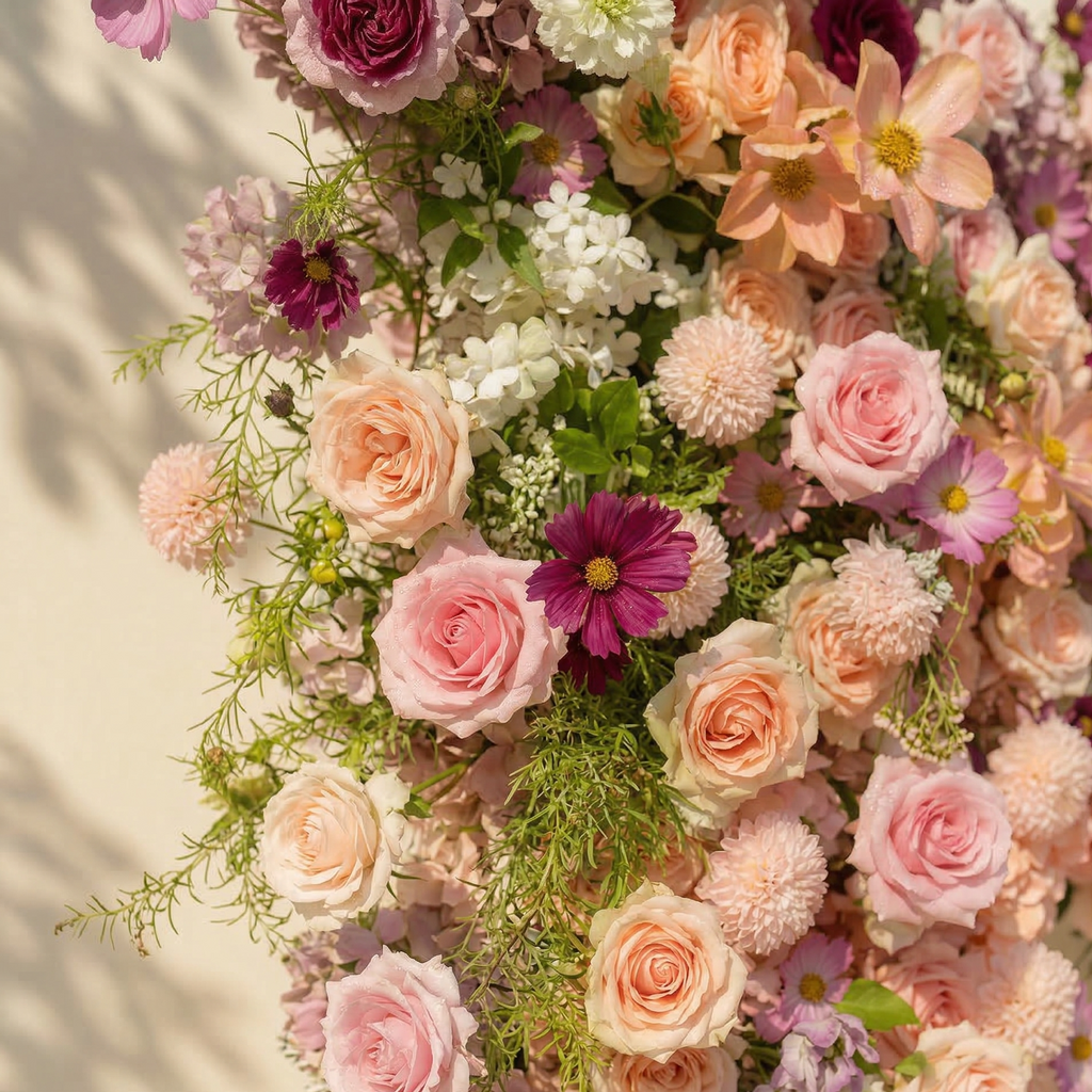 Lumeria: Exquisite Blush & Berry Butterfly-Shaped Flower Wall for Luxury Events & Parties Backdrop Free Shipping