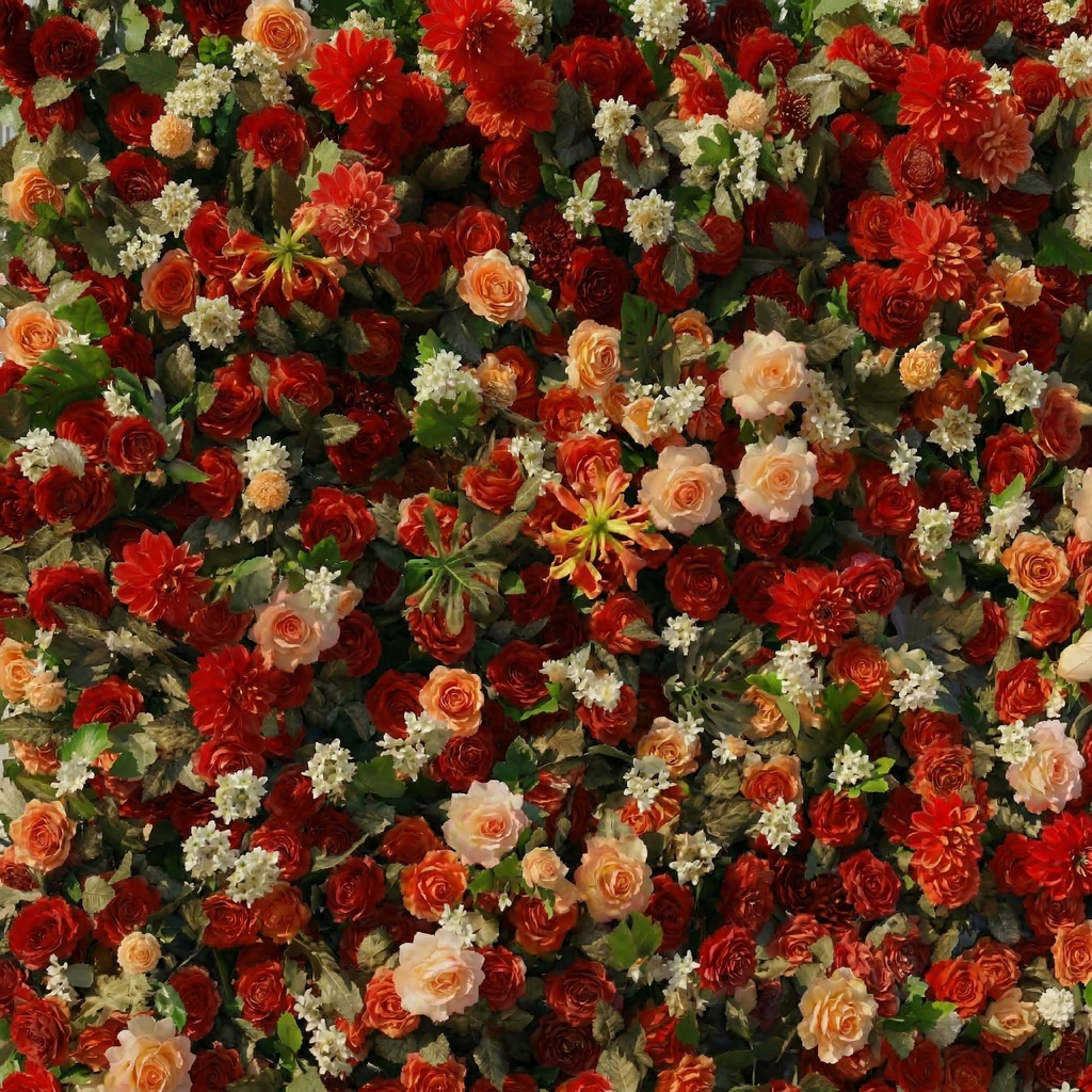 Luxira: 4D Crimson and Champagne Silk Rose Flower Wall Roll-Up Fabric Backdrop for Luxury Weddings & Events Decoration Free Shipping