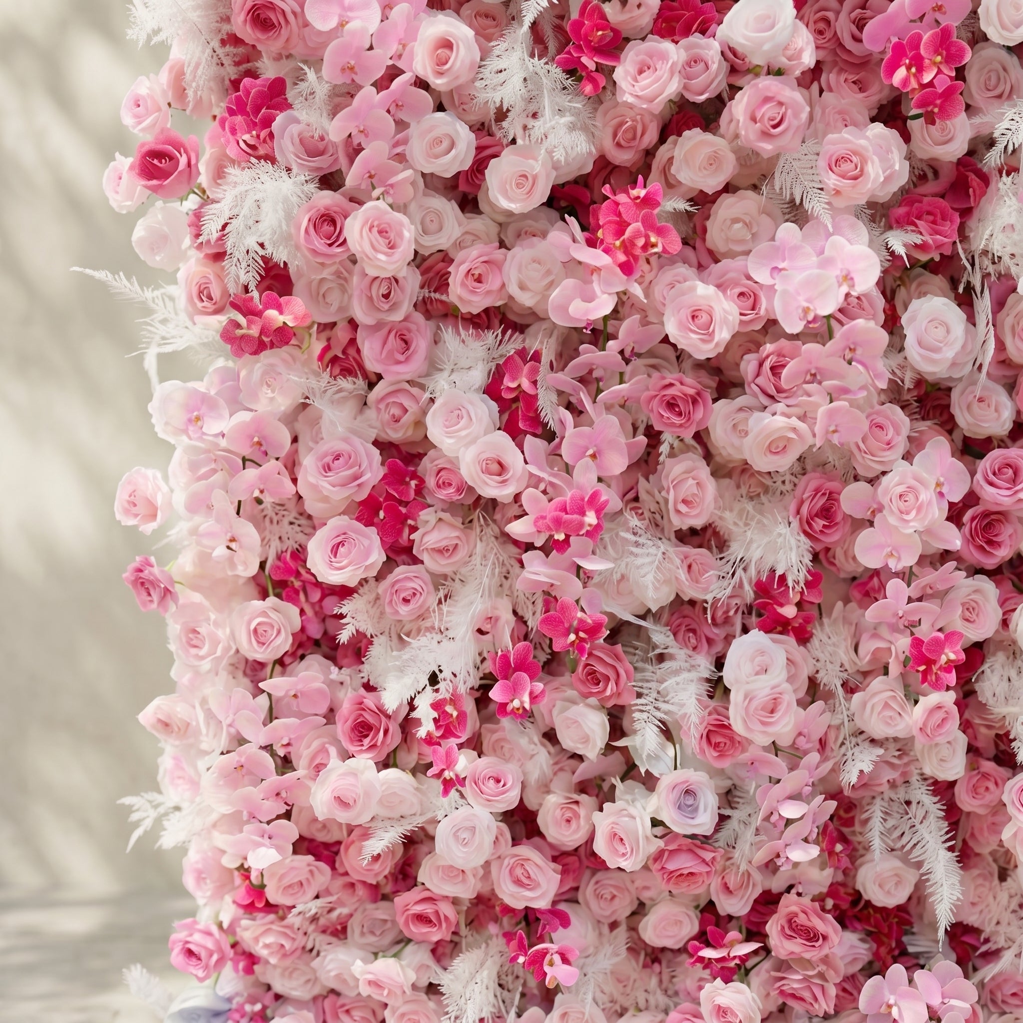 Lyrelloria:Luxury 5D Ombre Pink Silk Floral Wall Roll-Up Backdrop for Vibrant Romantic Weddings Free Shipping