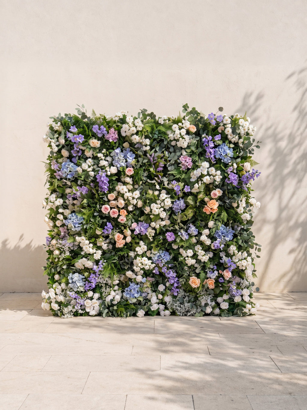 Malella : 5D Fabric Artificial rolling up curtain flower wall — front view