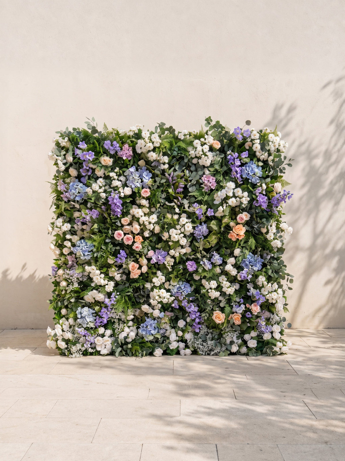 Malella : 5D Fabric Artificial rolling up curtain flower wall — front view