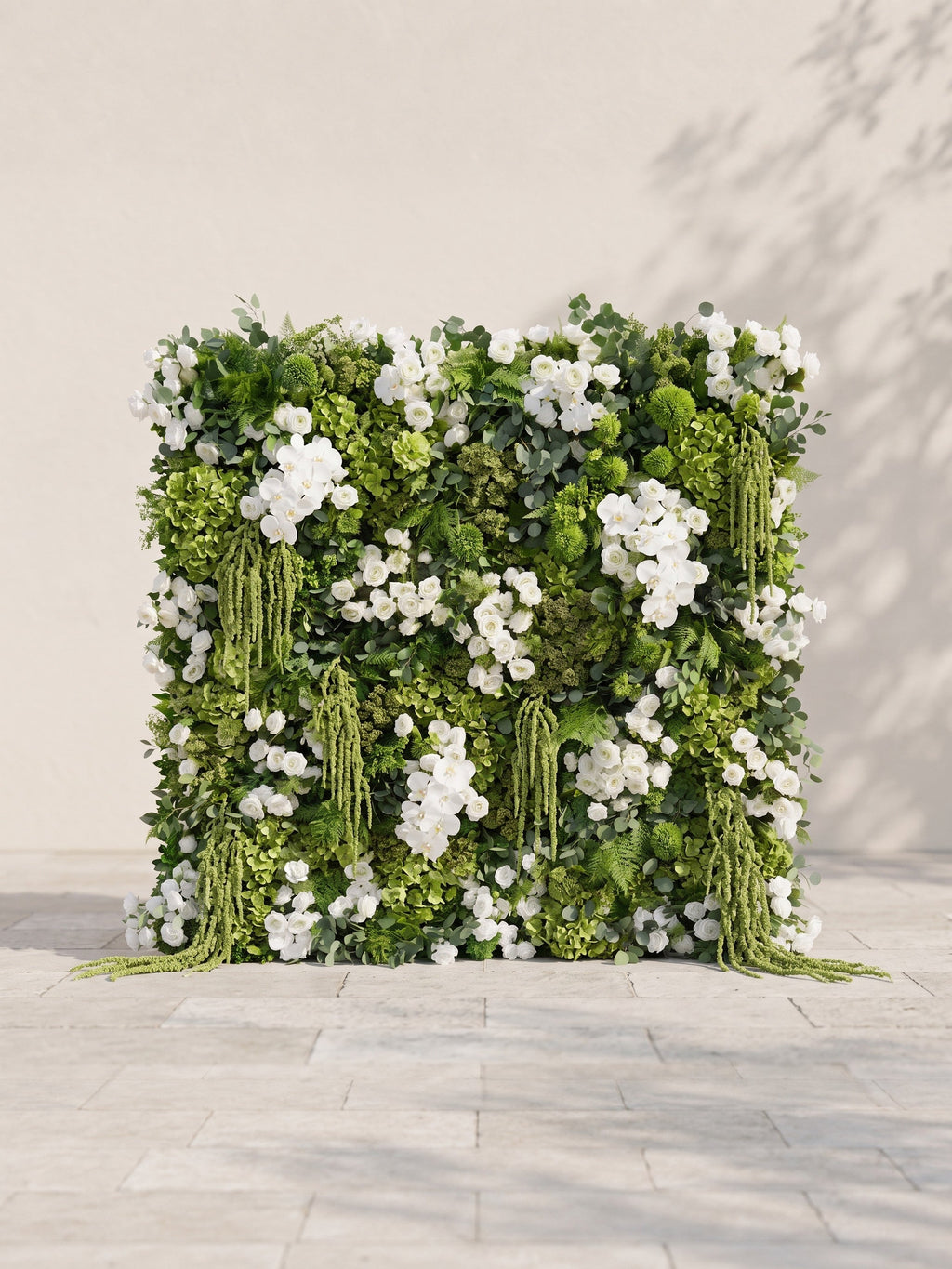Marirae: 5D Fabric Artificial rolling up curtain flower wall — front view