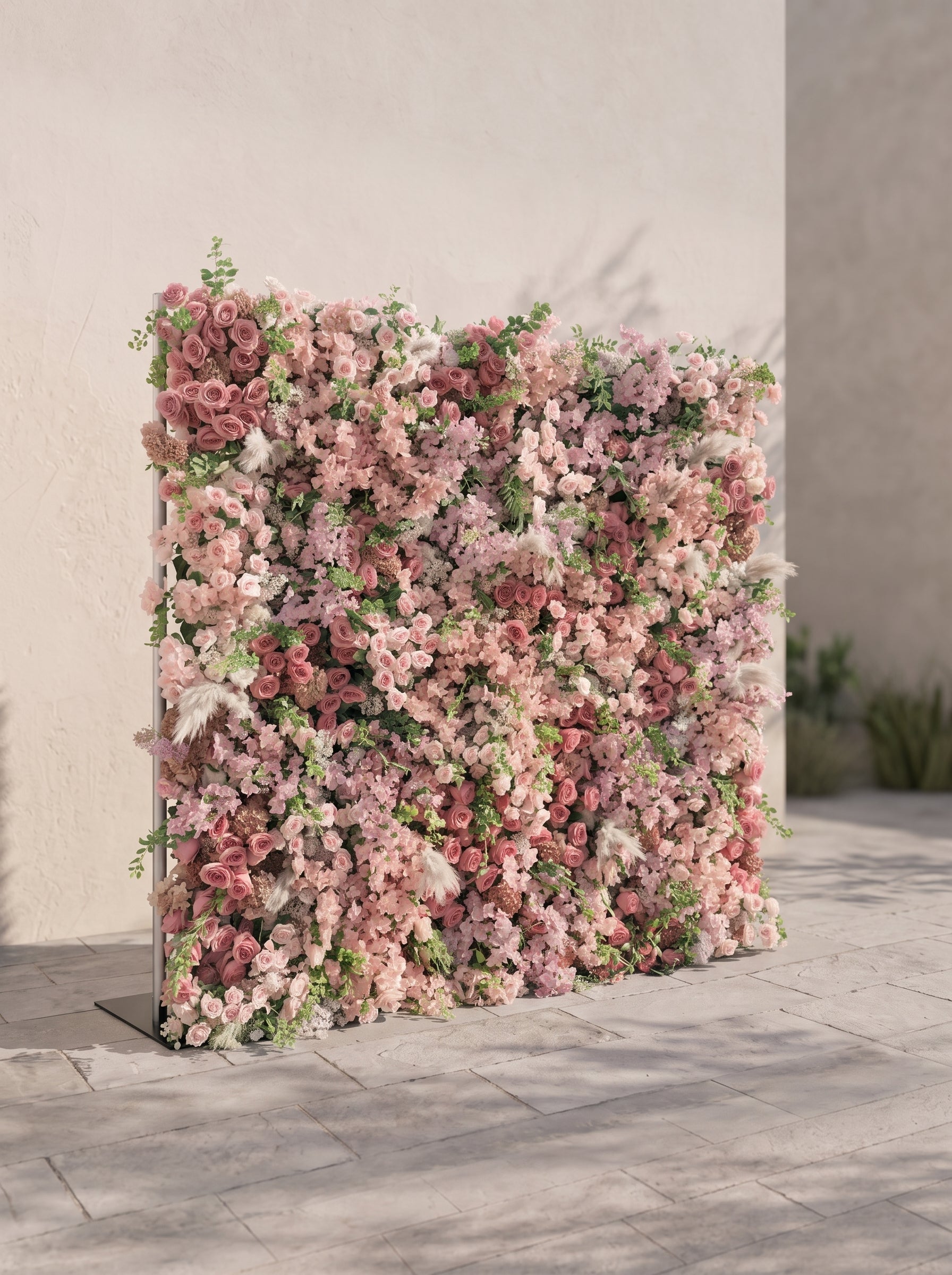Mavenalia: 5D Fabric Artificial rolling up curtain flower wall — left view