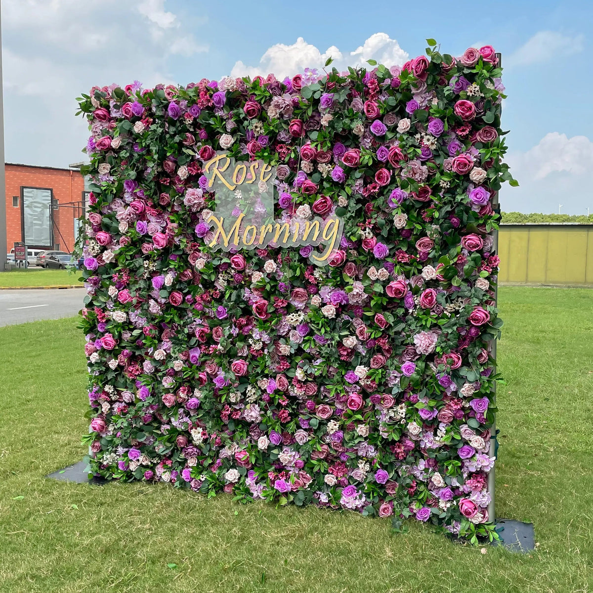 May：4D Fabric Artificial rolling up curtain flower wall Free Shipping