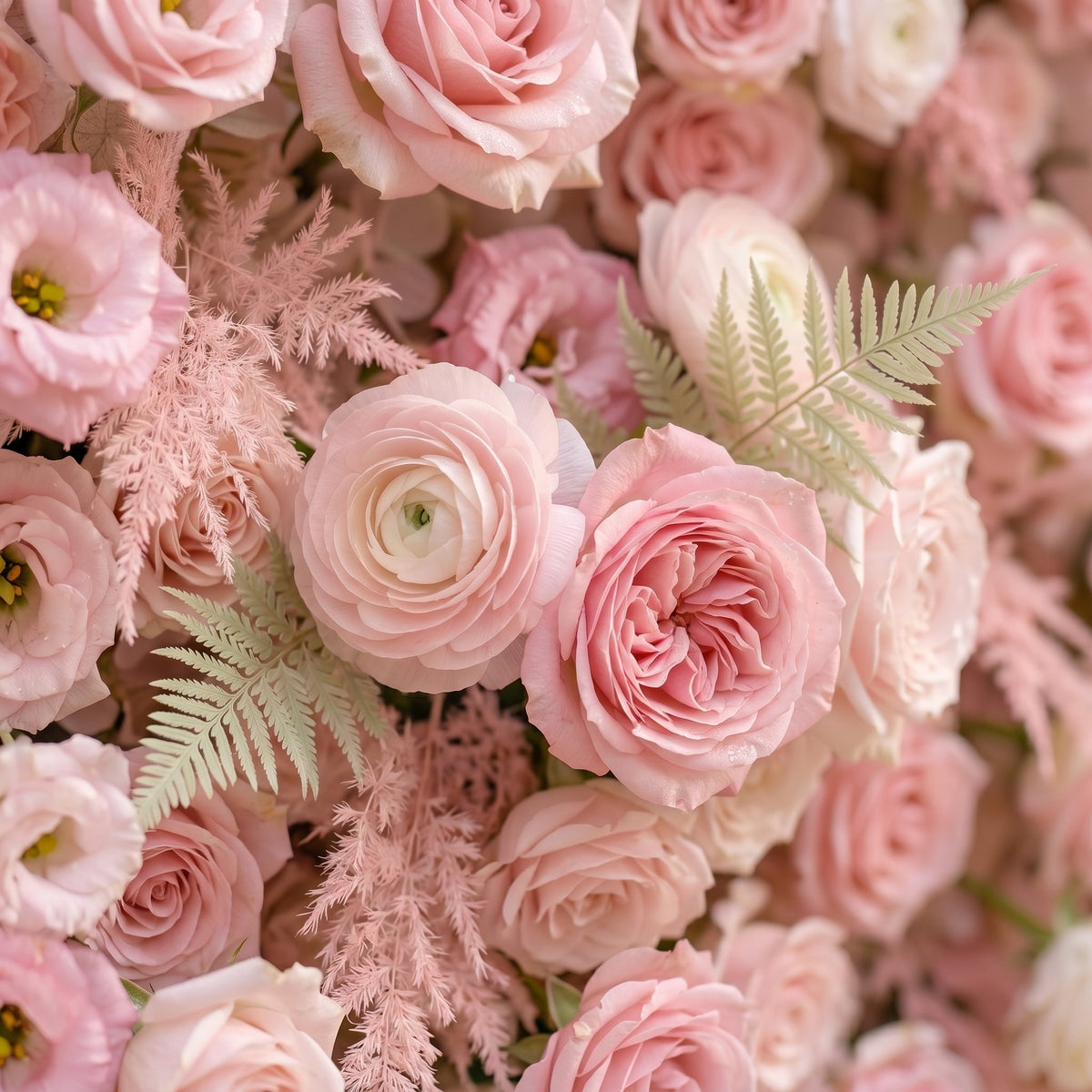Mirenrose: Luxury 5D All-Blush Pink Silk Floral Wall Roll-Up Fabric Backdrop for Romantic Dream Weddings Free Shipping