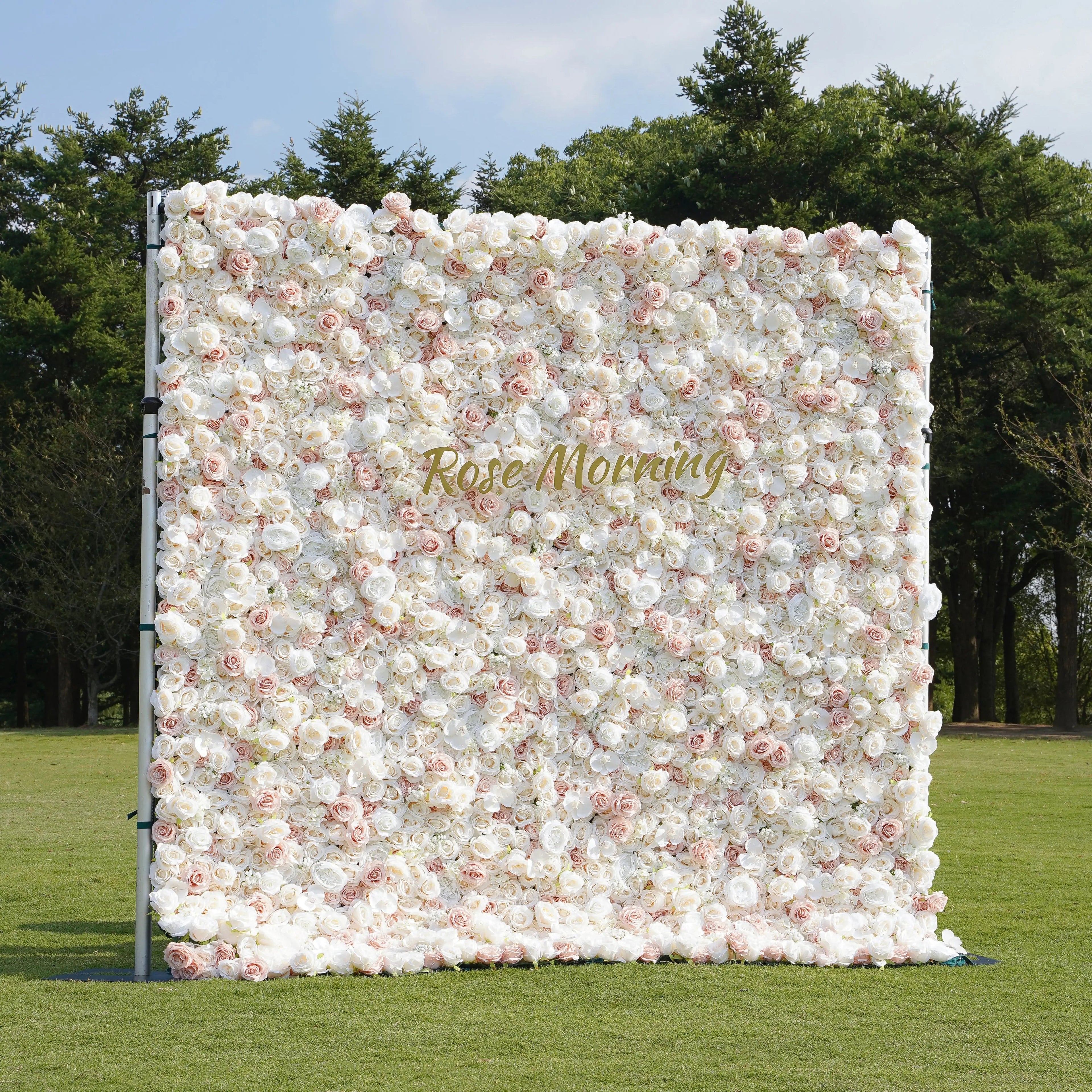 Mischa：5D Fabric Artificial rolling up curtain flower wall Free Shipping