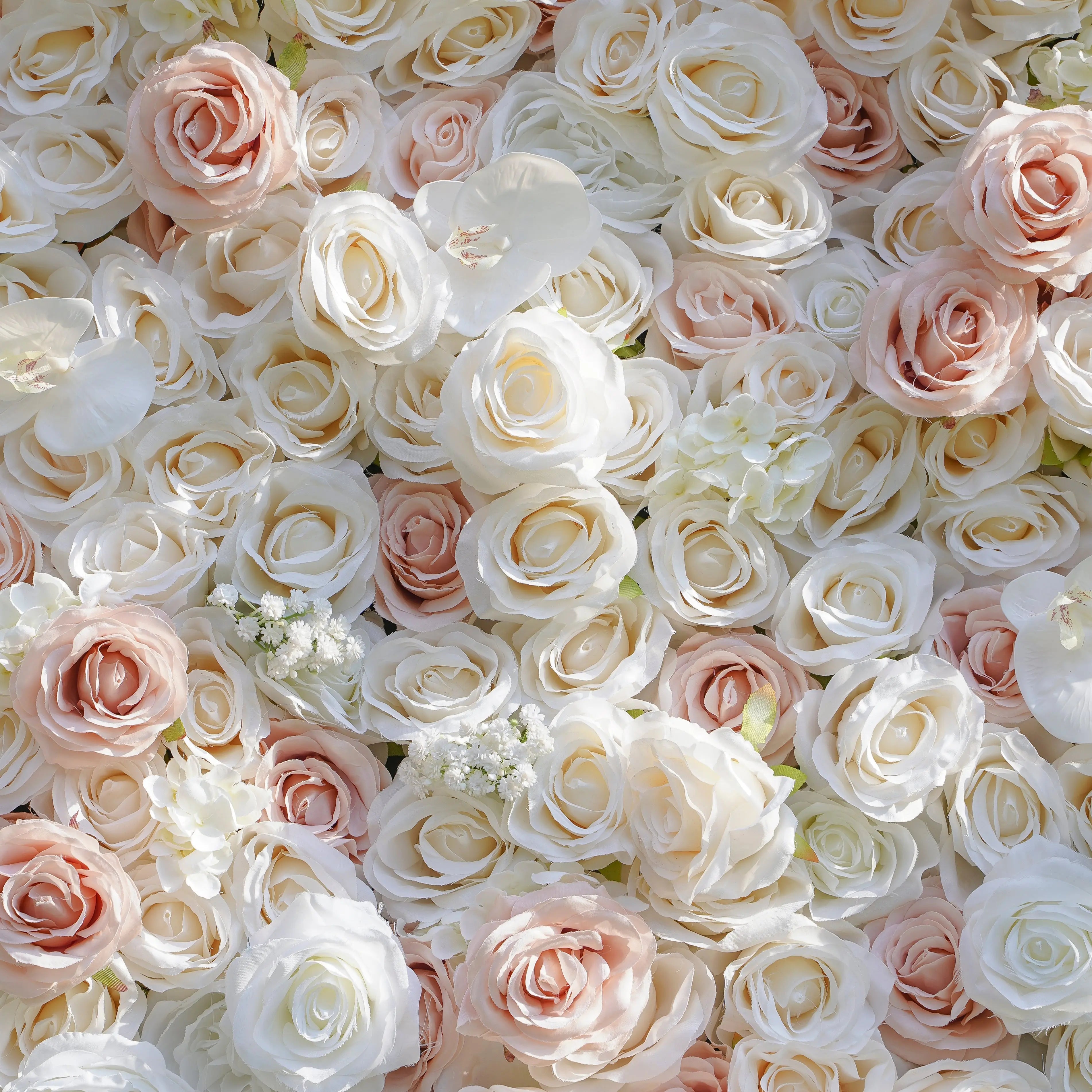 Mischa：5D Fabric Artificial rolling up curtain flower wall Free Shipping