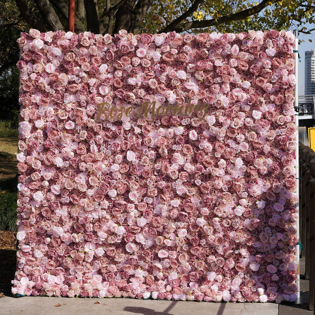 Monet：5D Fabric Artificial rolling up curtain flower wall Free Shipping