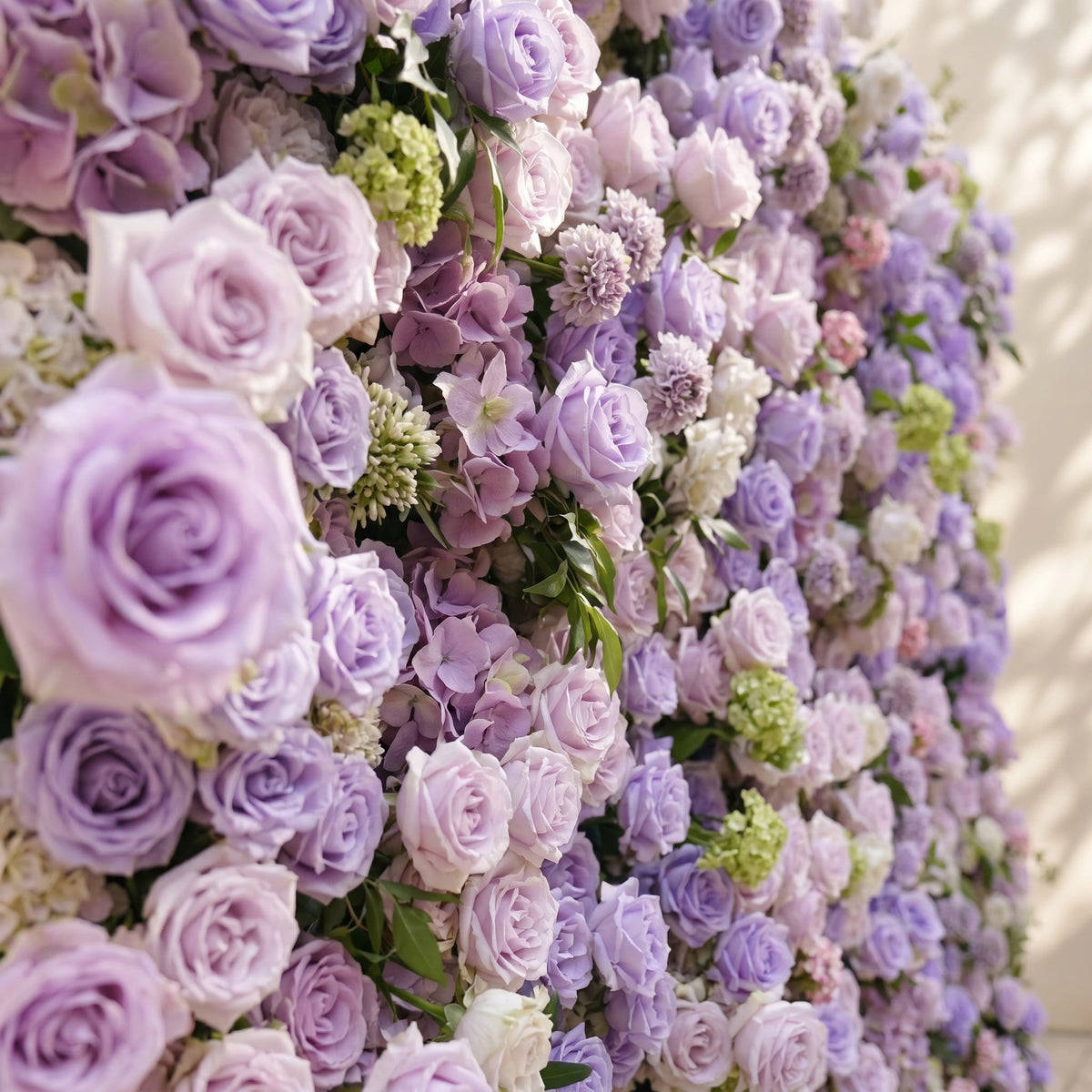 Morbelle:5D Lavender Purple Silk Rose Flower Wall Roll-Up Fabric Backdrop for Romantic Weddings & Proposals Free Shipping