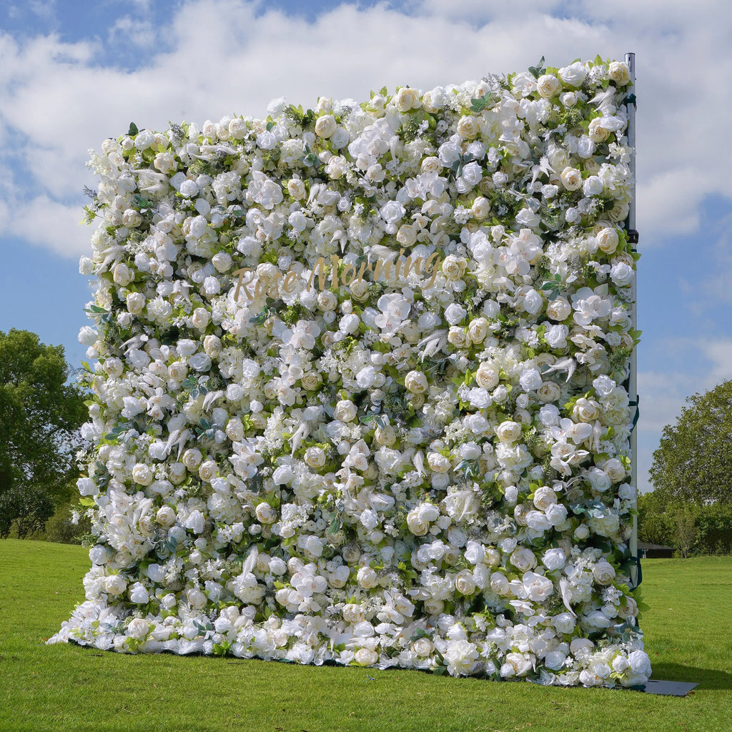Morning：5D Fabric Artificial rolling up curtain flower wall Free Shipping