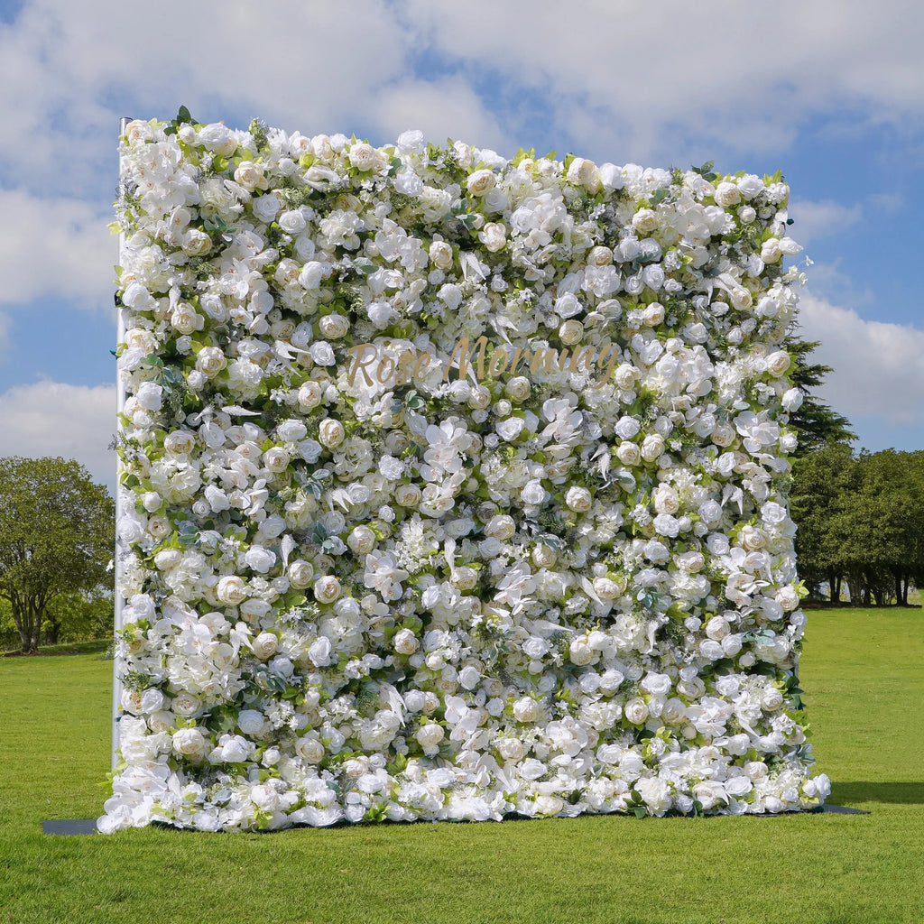 Morning：5D Fabric Artificial rolling up curtain flower wall Free Shipping