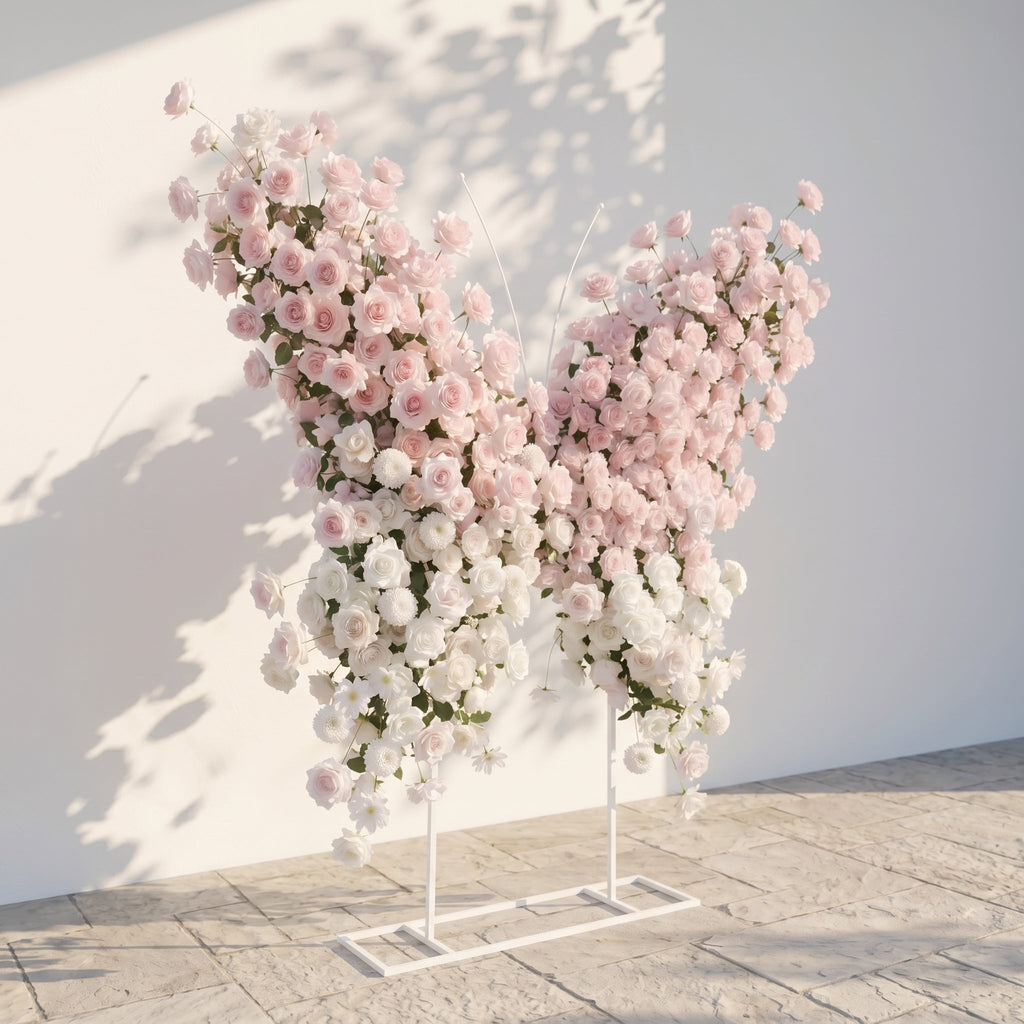 Morviane: Exquisite Pink Butterfly-Shaped Flower Wall for Luxury Events & Parties Backdrop Free Shipping