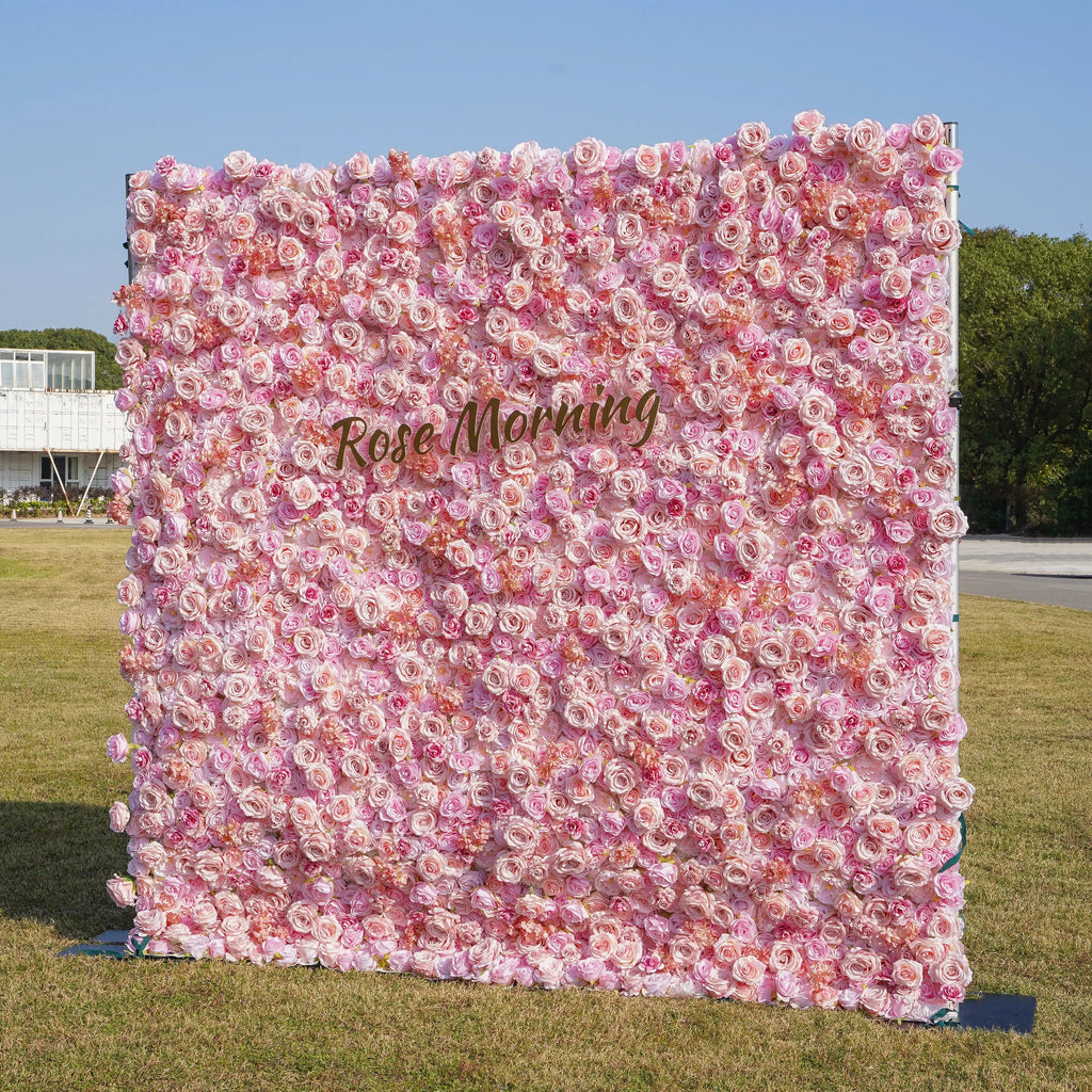 Nana：5D Fabric Artificial rolling up curtain flower wall Free Shipping