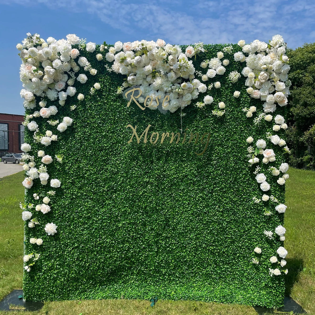 Nat：4D Fabric Artificial rolling up curtain flower wall Free Shipping
