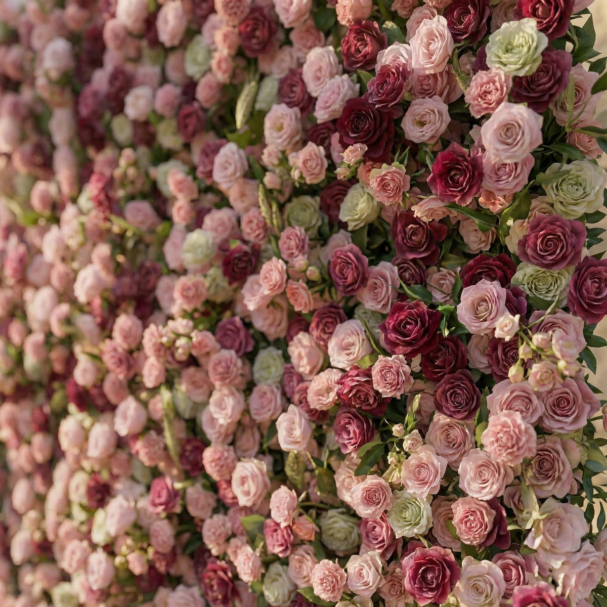 Nirex: 5D Berry & Pink Silk Rose Flower Wall Roll-Up Fabric Backdrop for Luxury Event Decor Free Shipping