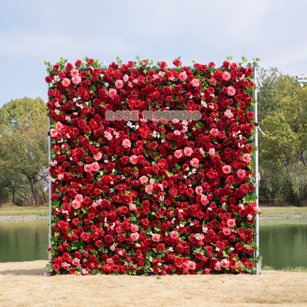 Noelle：3D Fabric Artificial rolling up curtain flower wall Free Shipping