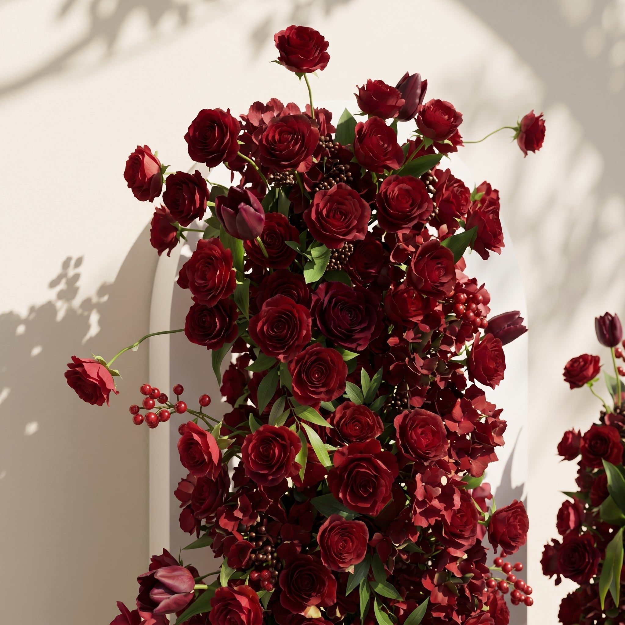 Sorrel: Red Calla Wedding Background Arch KT Backdrop Decorative Flower Row Excludes Frame