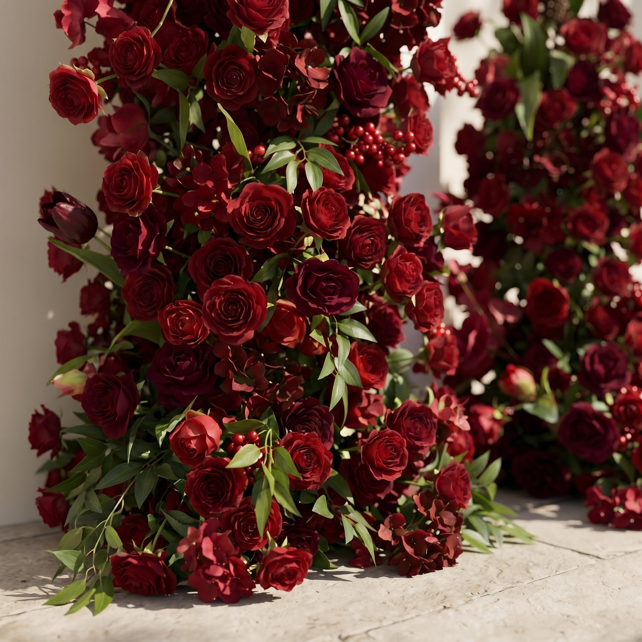 Sorrel: Red Calla Wedding Background Arch KT Backdrop Decorative Flower Row Excludes Frame