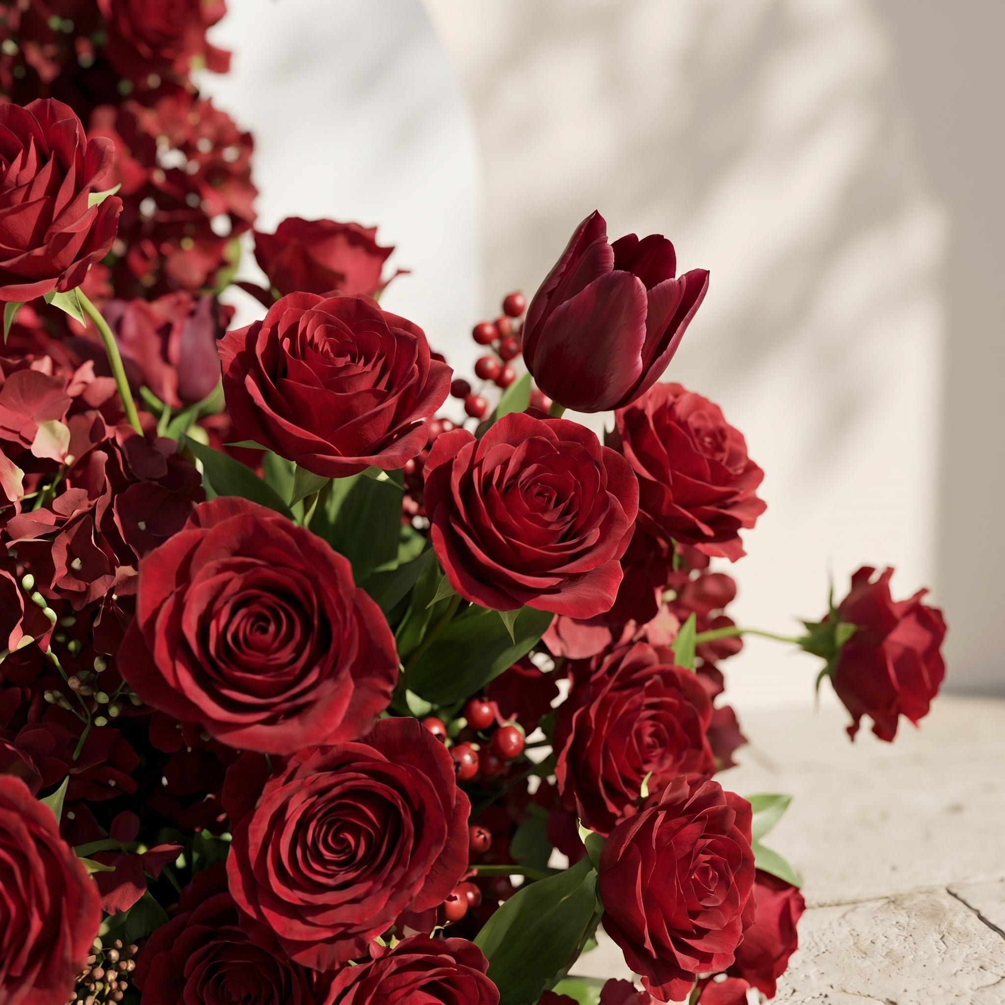 Sorrel: Red Calla Wedding Background Arch KT Backdrop Decorative Flower Row Excludes Frame