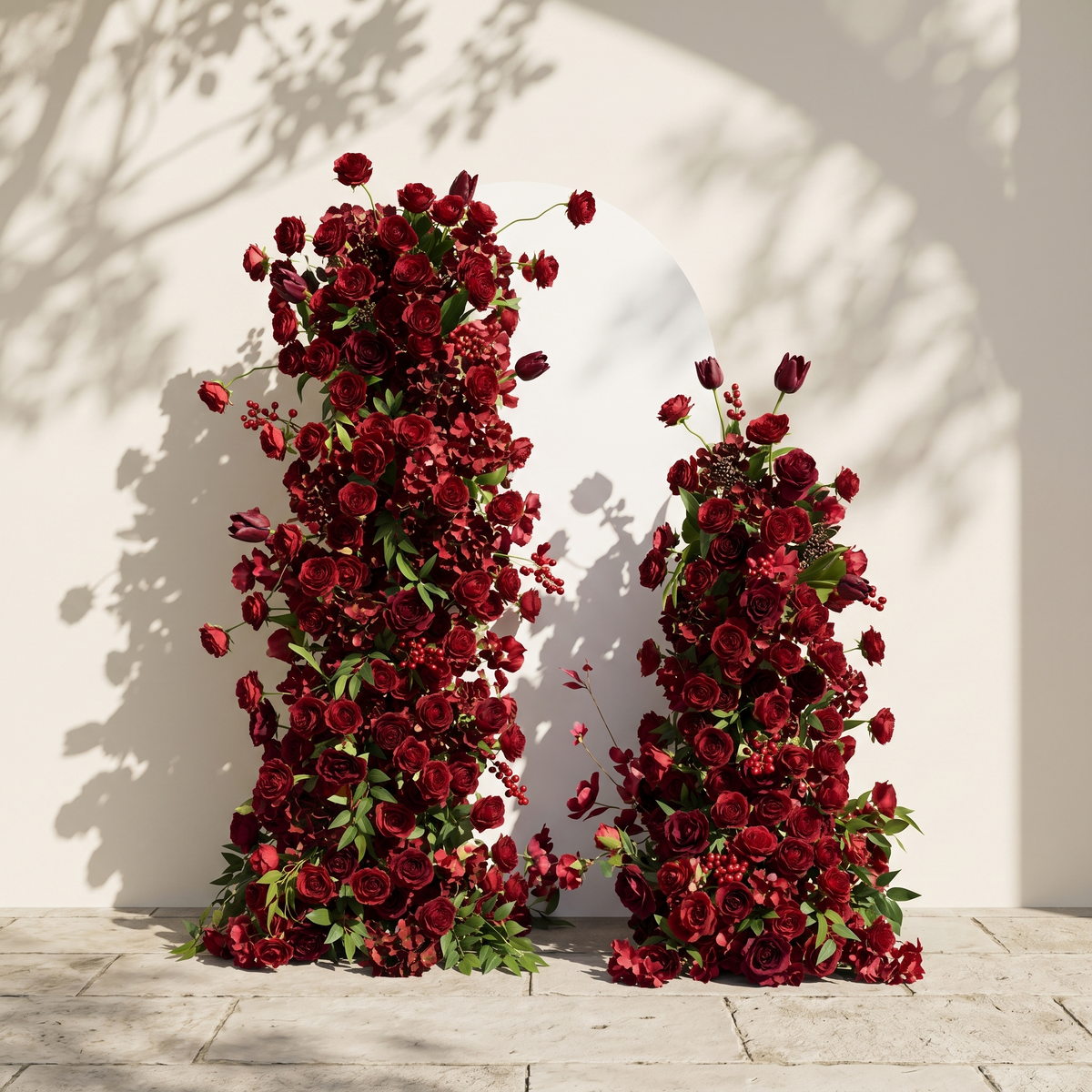 Sorrel: Red Calla Wedding Background Arch KT Backdrop Decorative Flower Row Excludes Frame